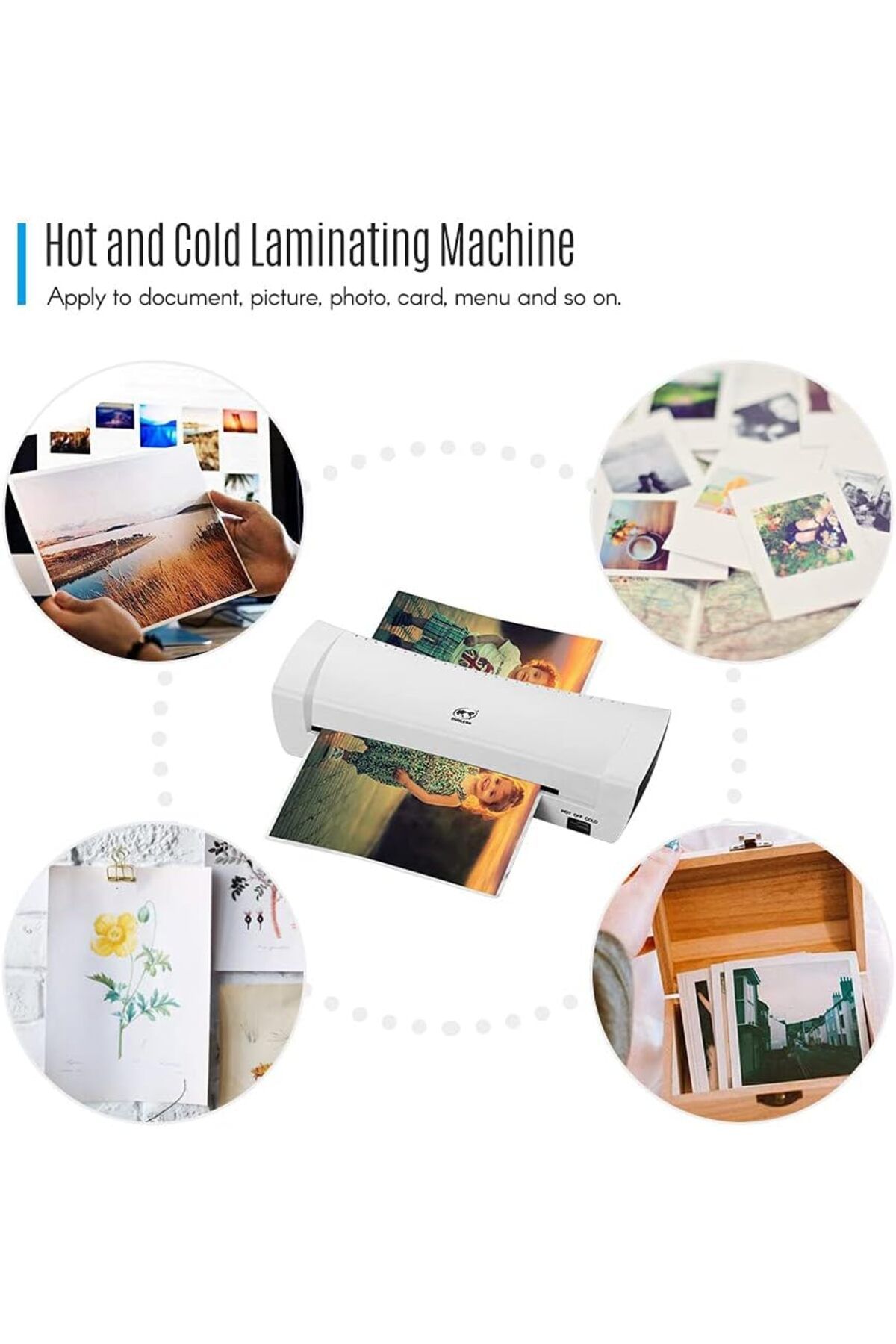 erorex-Sl200 Laminator Machine Hot And Cold Laminating Machine Two Rollers A4 Size For Document Photo 2