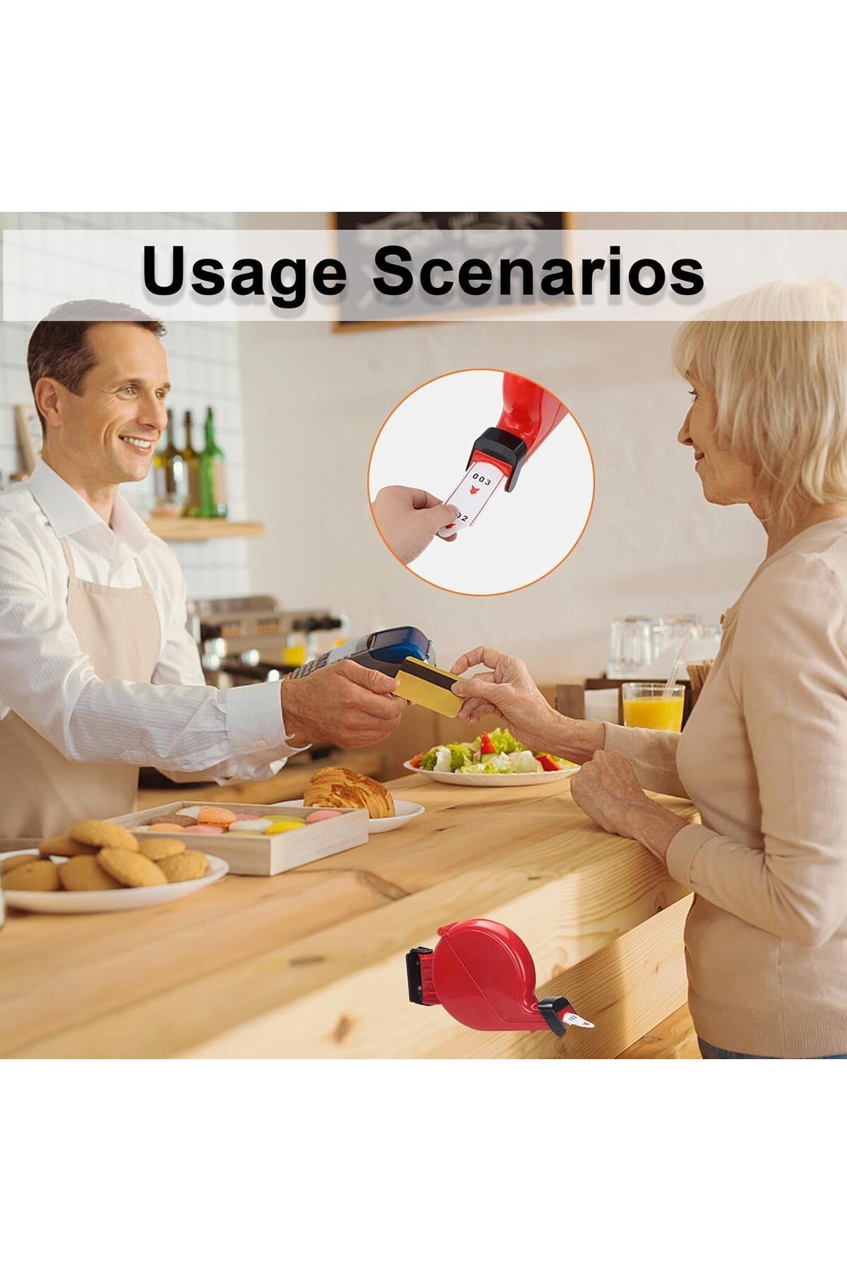 erorex-Wireless Calling System Ticket Dispenser Take A Number Ticket Number Dispenser With 1 Roll 3 Digit 4