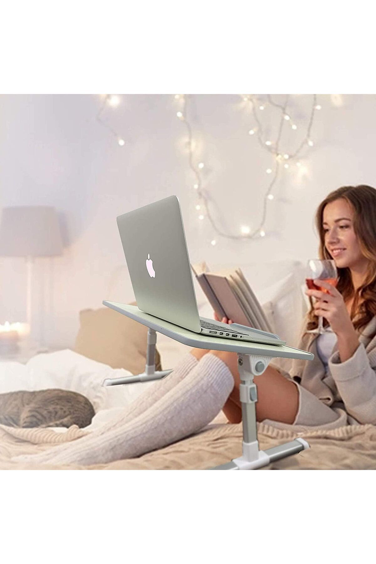erorex-Adjustable Laptop Bed Tray Table Laptop Desk For Bed Portable Lap Desks With Foldable Legs Computer 6