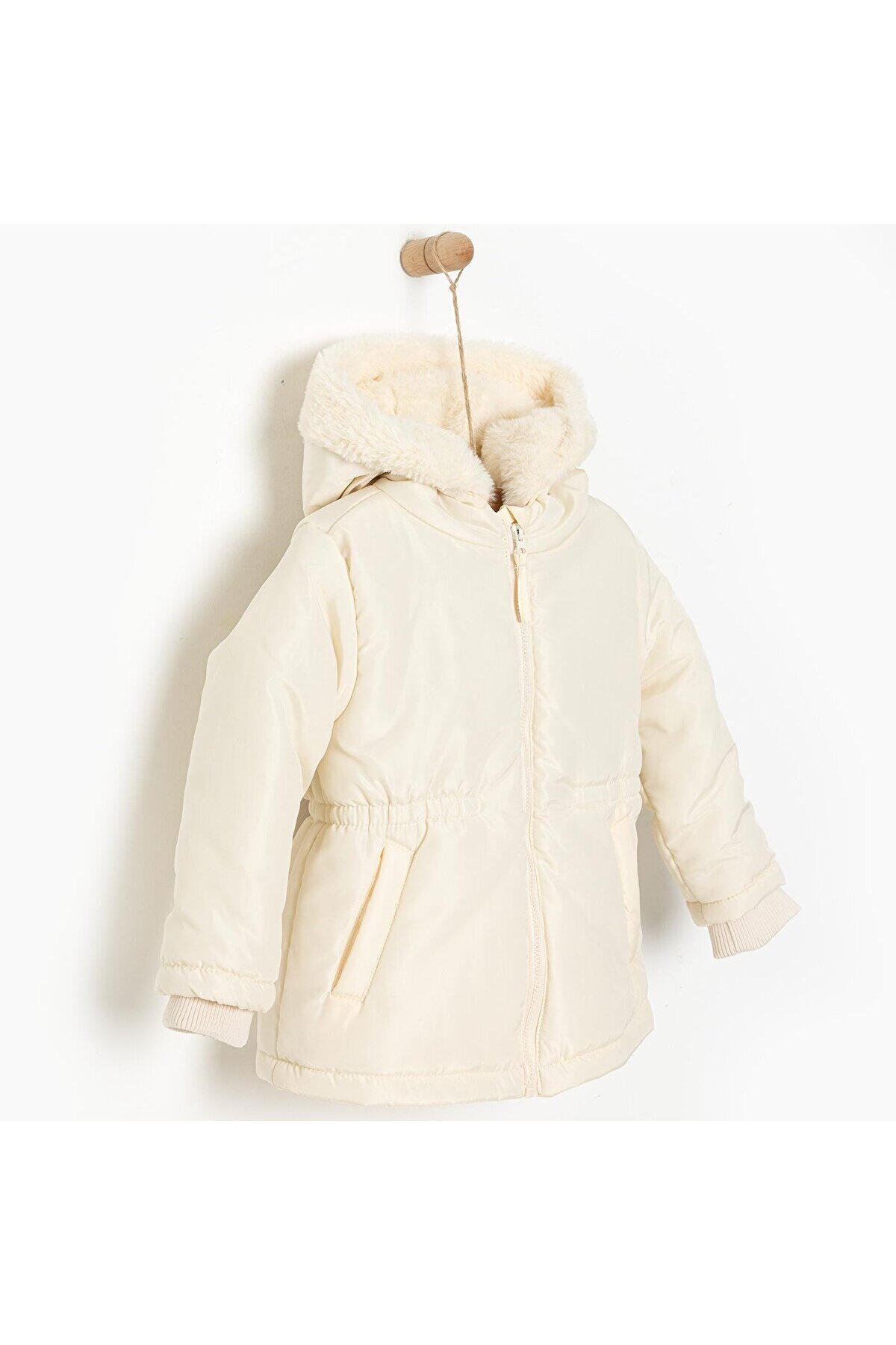 ebebek Hello Baby HelloBaby Kız Bebek Kapüşonlu Mont Micro Kumaş Fermuarlı Non-Basic Hakim Yaka Uzun Kol fotoğrafı 3 (önizleme)