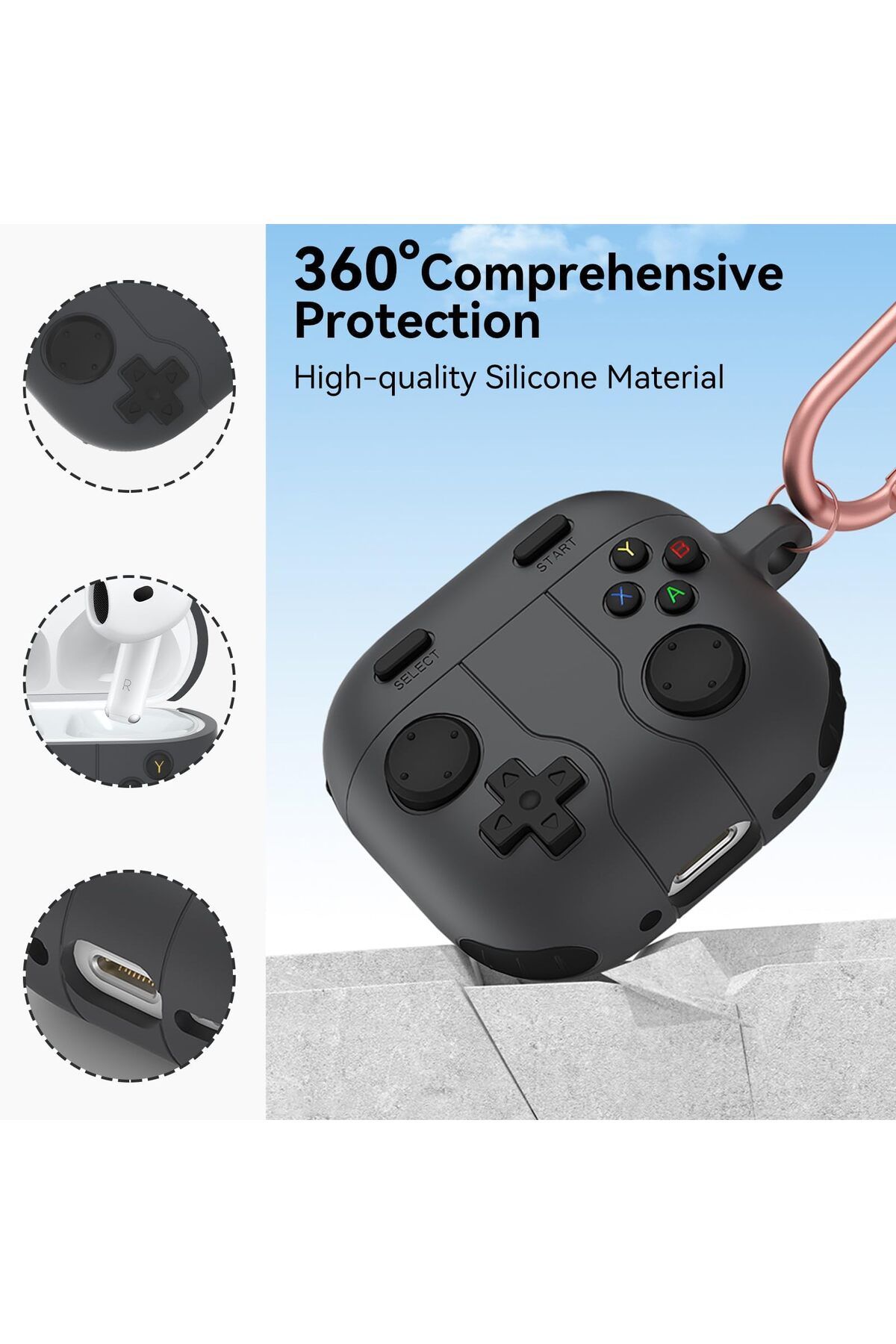 erorex-Hard Pc Earbuds Case For Jbl Tune Flex Earbud Case With Keychain Clear Protective Case Wireless 4