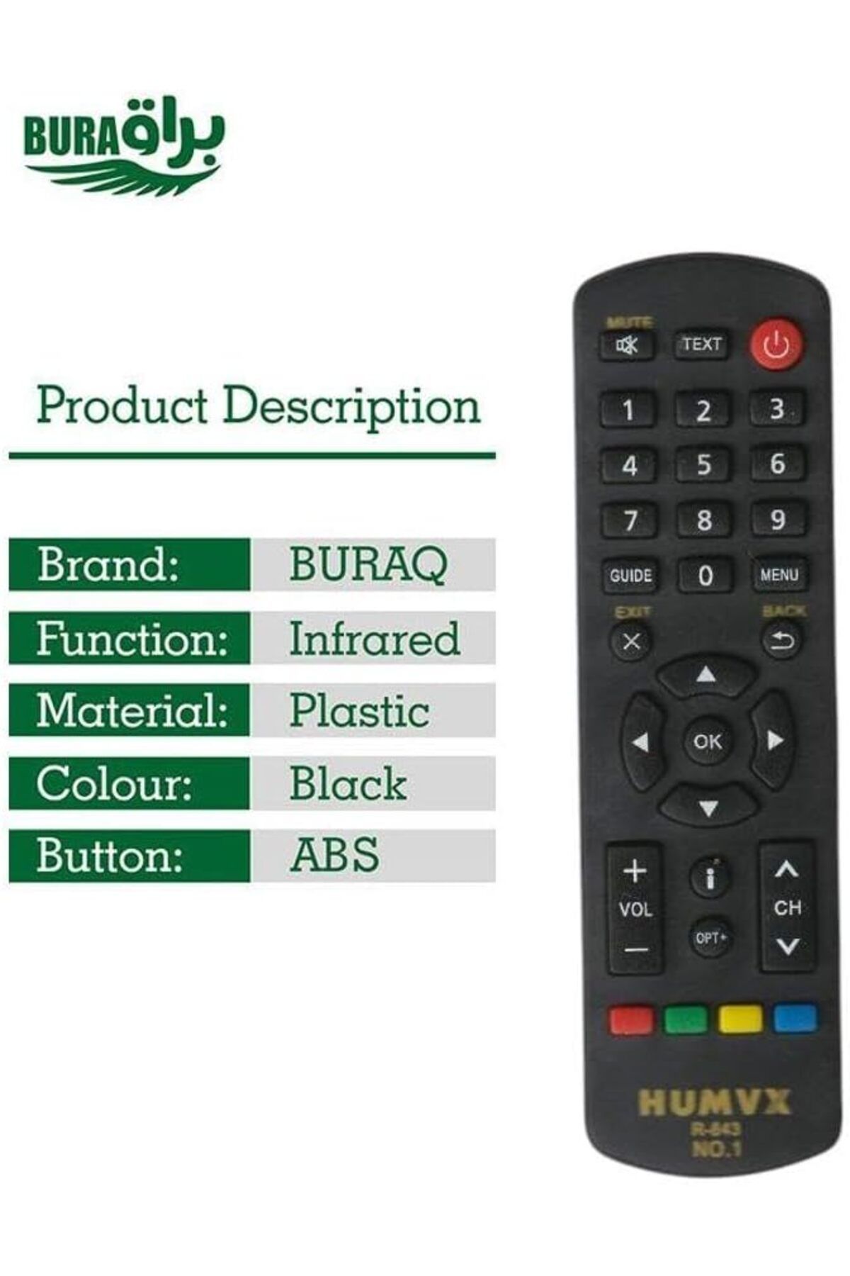 erorex-Mtc Receiver Remote Replacement Remote Control Compatible For Mtc Satellite Receiver Black 2