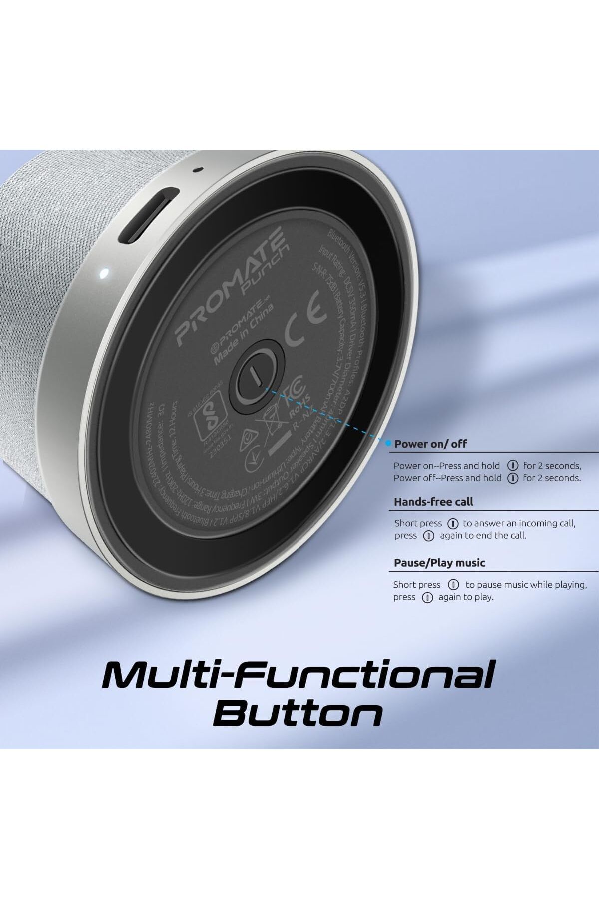 erorex-2 In 1 Multifunctional Speaker And Camping Light With High Capacity 2400Mah Battery 7 Hours Of 5