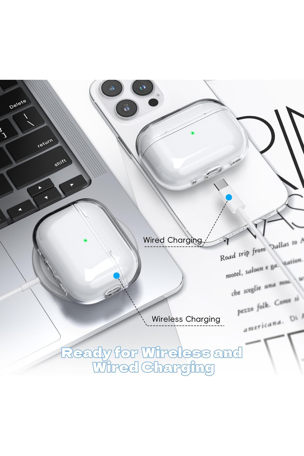 erorex-حافظة واقية لجهاز Airpods Pro الجيل الثاني مع مجموعة تنظيف حافظة عسكرية صلبة مع قفل لجهاز Airpod 7