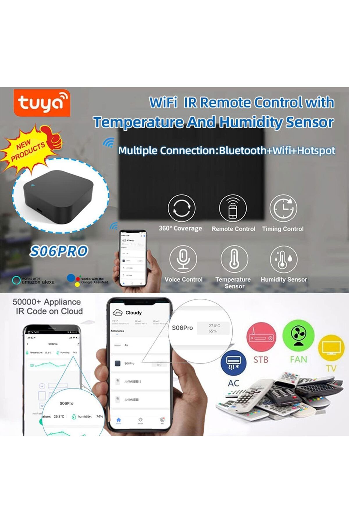 erorex-Wireless Bluetooth 5.0 Voice Backlit Remote Control Universal Remote Control With 2.4G Usb And 2