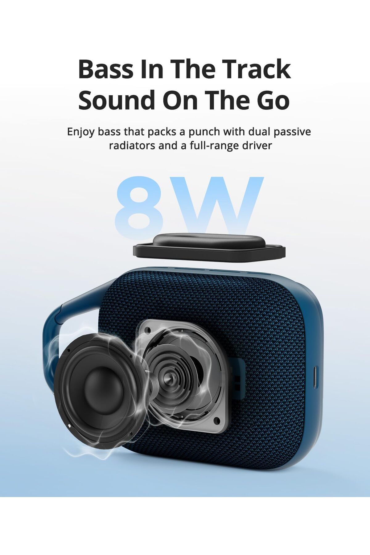 erorex-T7 Portable Bluetooth Speaker With 360° Surround Sound Custom Eq Via App Ipx7 Waterproof Dual 3