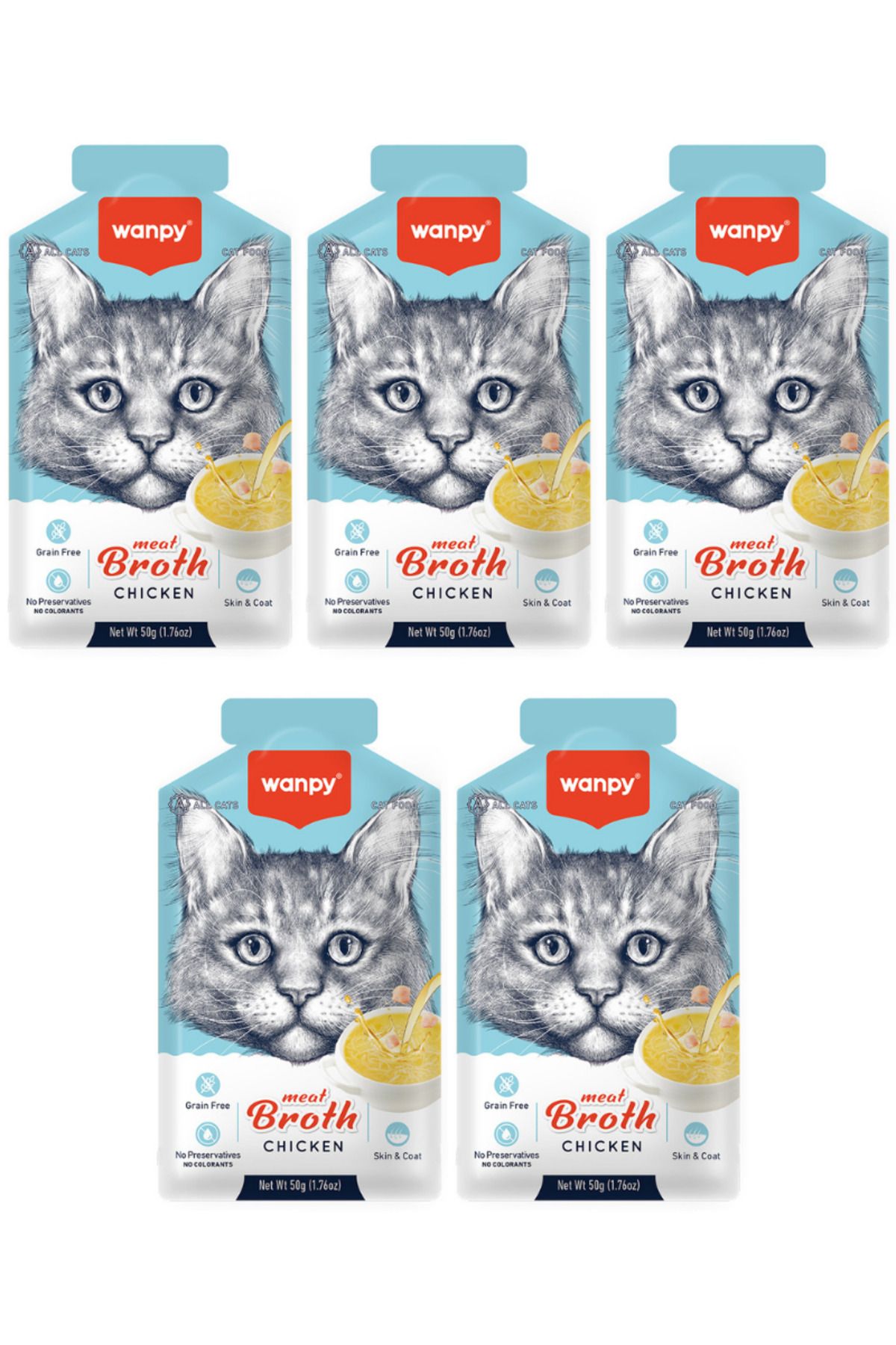 Wanpy Tavuklu Tahılsız Kedi Çorbası 50gr - 5 Adet