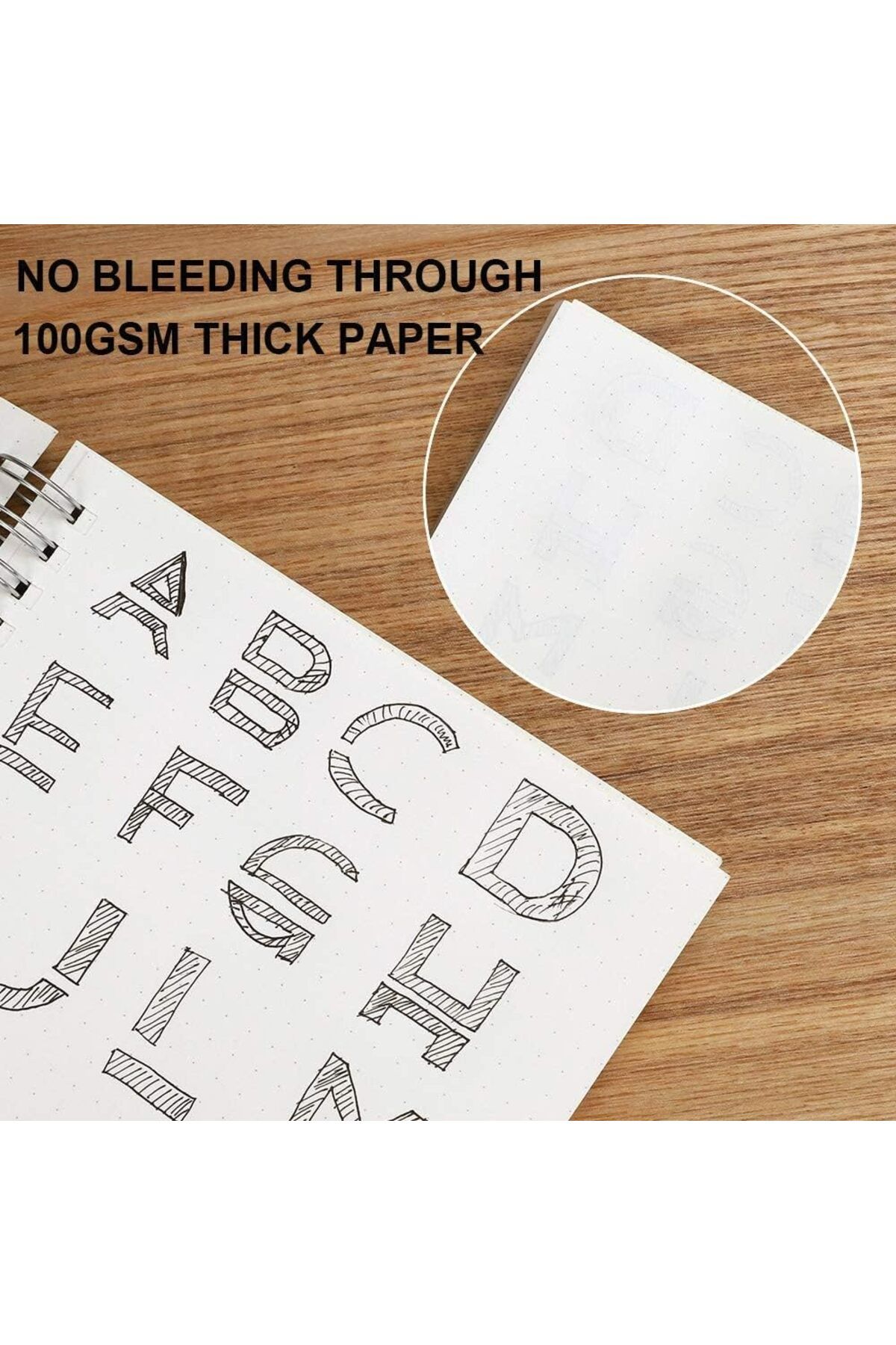 erorex-دفتر ملاحظات منقطة من Bullet Dotted Journal، عبوة من 3 قطع، مقاس A5، دفاتر ملاحظات منقطة حلزونية، 160 صفحة، لكل عبوة، وزن 100 جرام/م2، ممتاز 4