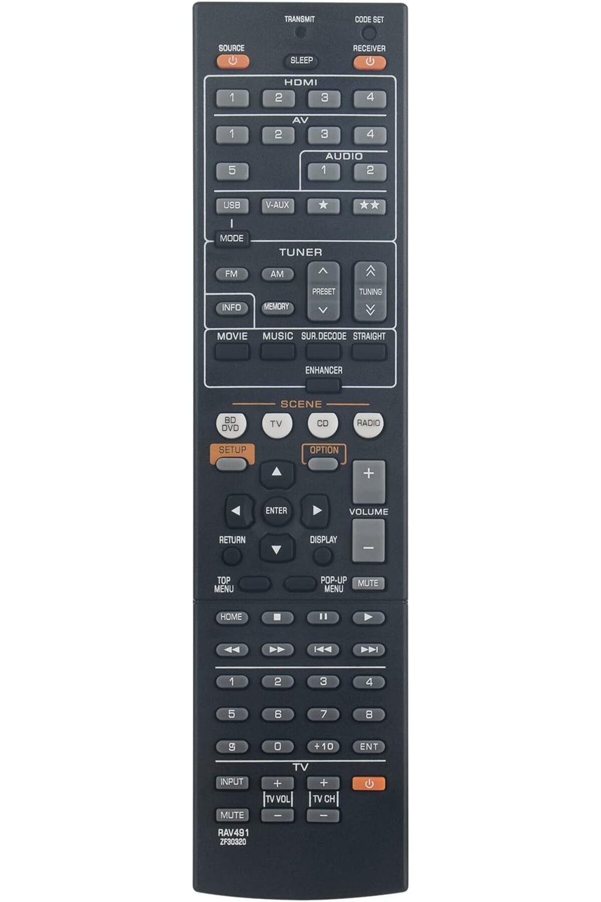erorex-Replaced Remote Rav347 Compatible With Yamaha Wt92830Jex Rx V1067Bl Rx A1000 Rx A1000Bl Rx V1067 1