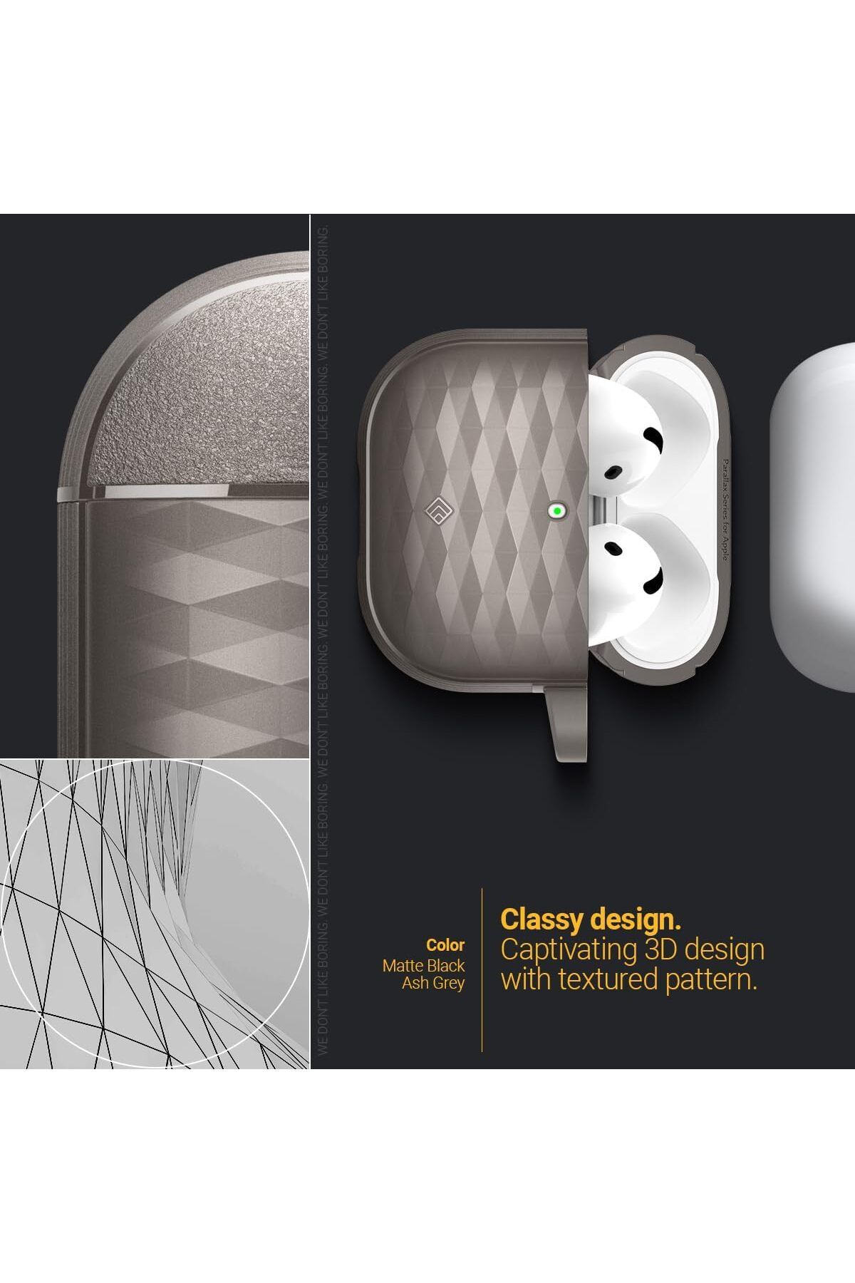 erorex-غطاء حماية Vault For Airpods Pro 2 2023 2022 USB C Lightning الجيل الثاني مع حلقة تثبيت غير لامعة 3