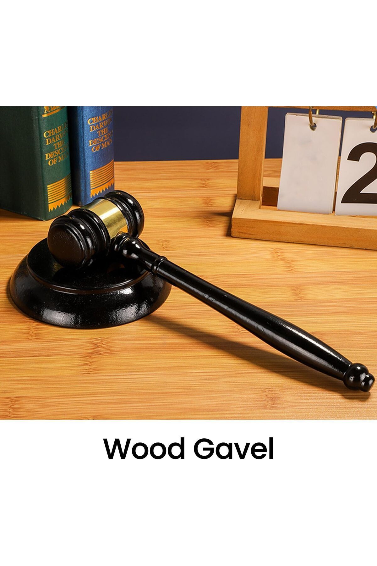 erorex-Wooden Gavel And Sound Block Set Handcrafted Wood Gavel With Round Hammer Sound Block For Judge 3