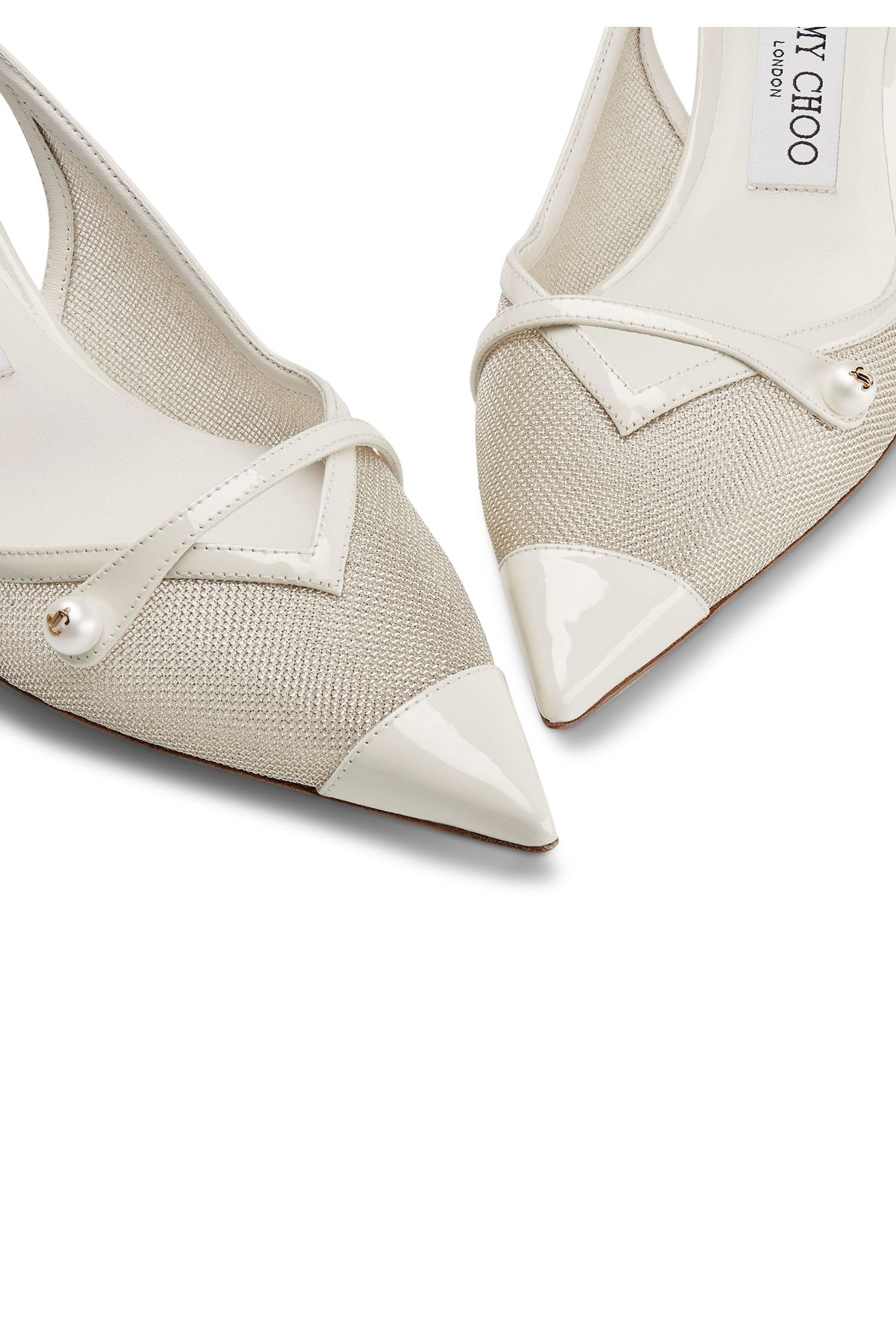 Şık ve Zarif Mesh Slingback Topuklu Ayakkabı - 3