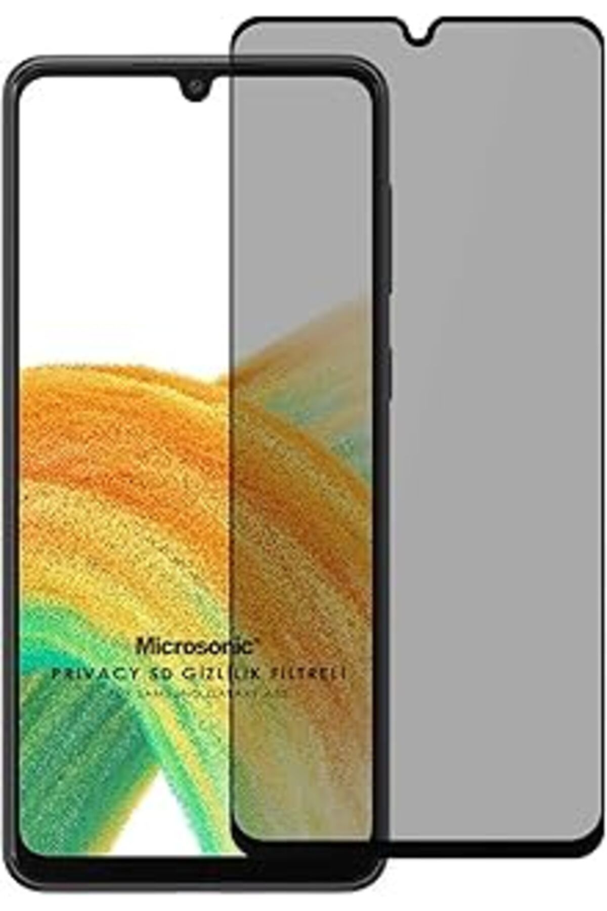 Pazarcan Microsonic Samsung Galaxy A33 5G Privacy 5D Gizlilik Filtreli Cam Ekran Koruyucu Siyah
