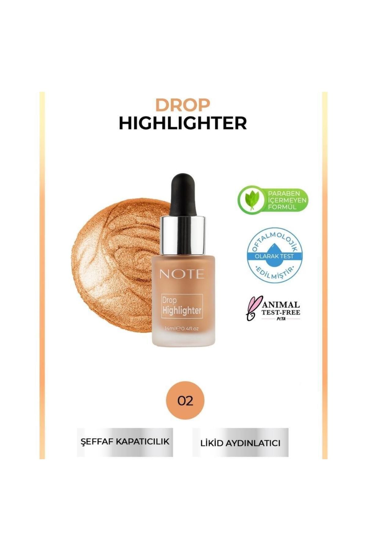 Note Cosmetics Note Drop Highlighter Likit Aydınlatıcı 02 Charming Desert