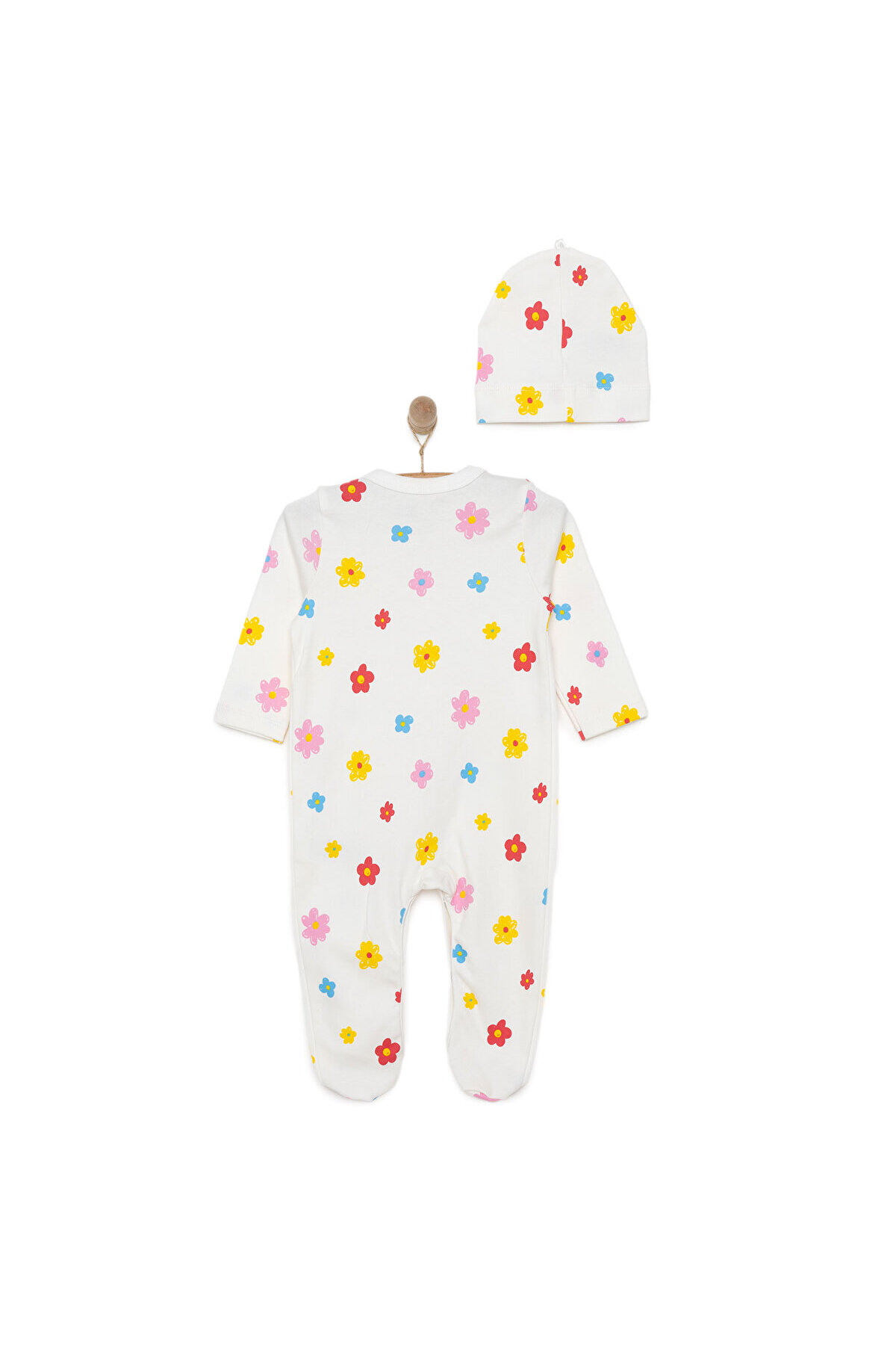 ebebek Hello Baby HelloBaby Yenidoğan Çiçek Baskılı Kız Tulum-Şapka Kız Bebek fotoğrafı 2 (önizleme)
