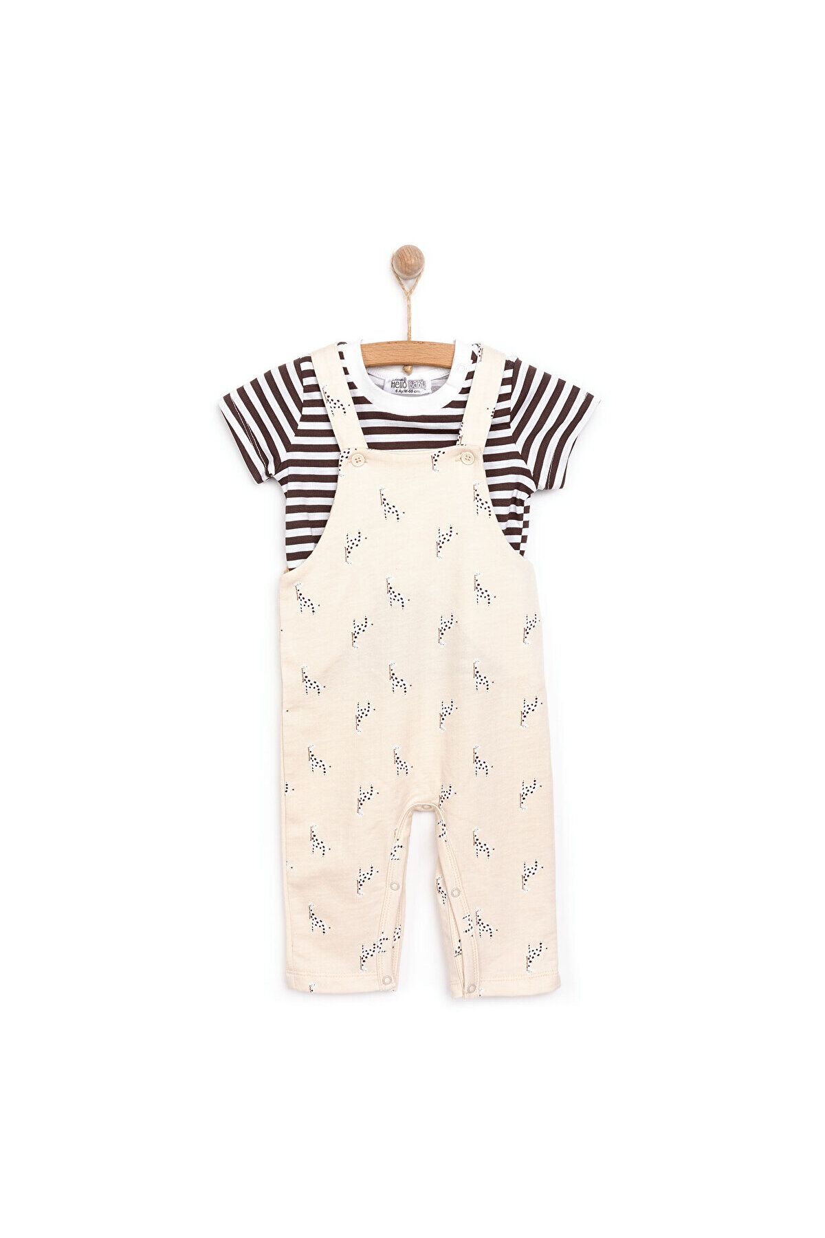 ست تیشرت یونیسکس مدل Salopet مدل زرافه HelloBaby ebebek Hello Baby