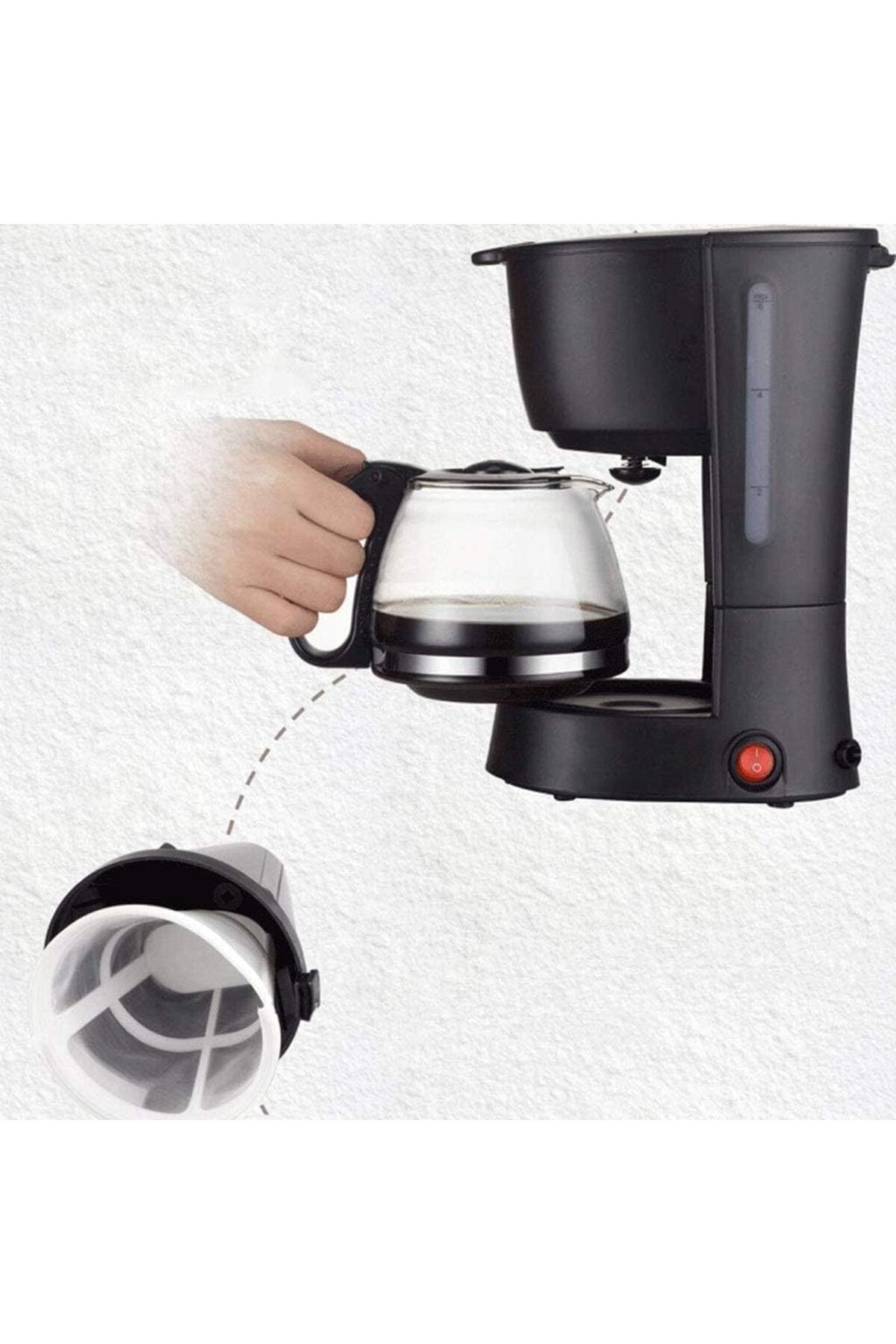 erorex-Coffee Maker 900W Power Anti-Drip Function Automatic Insulation High Density Screen One-Click 3