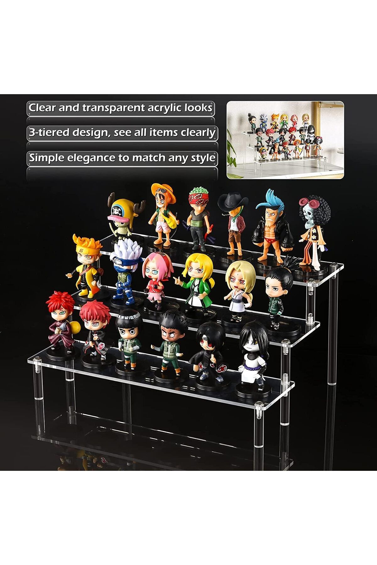 erorex-Acrylic Riser Display Shelf Clear Acrylic Display Riser Shelf For Pop Figures Tiered Display Stand 2