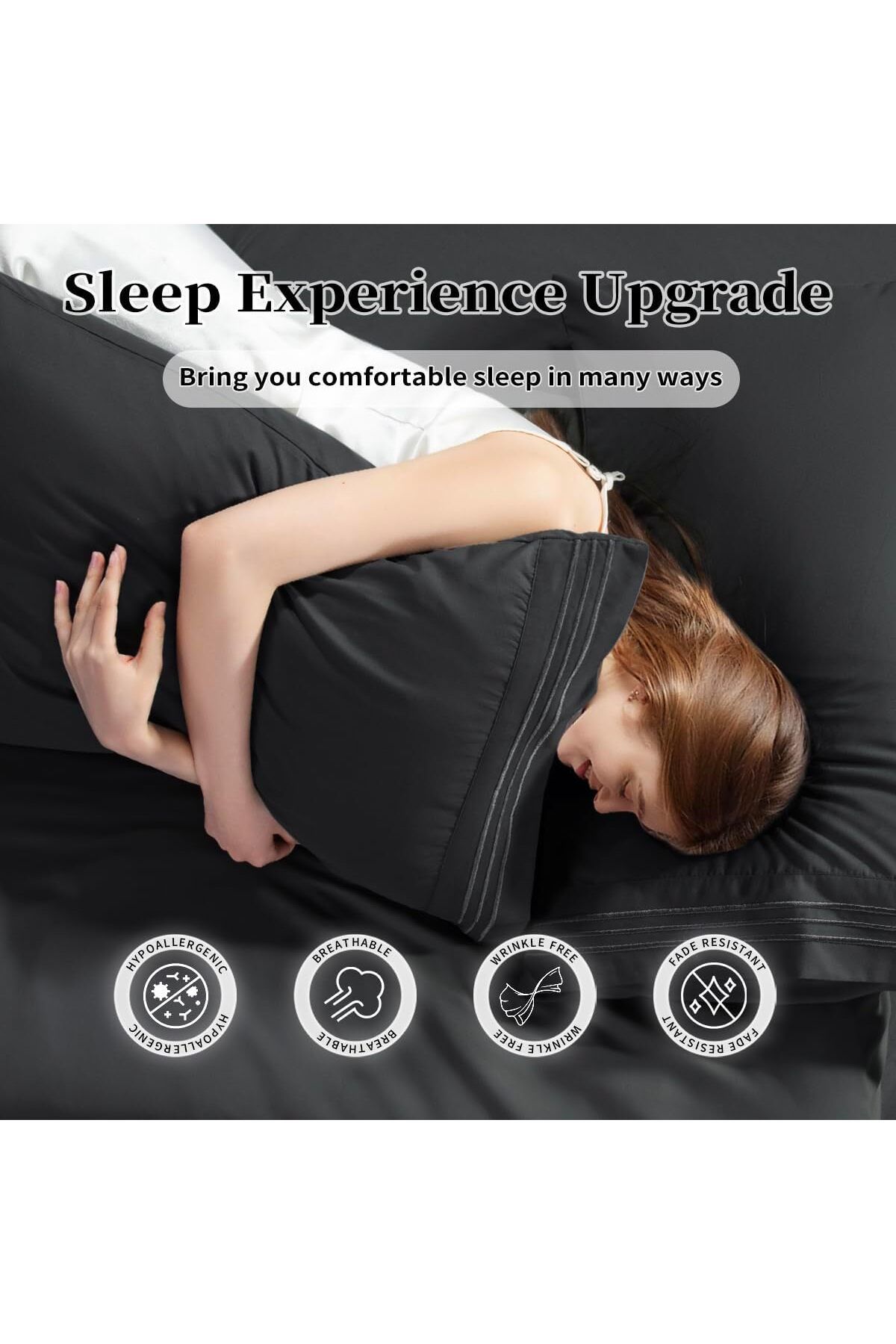 erorex-Bedsheet Set Microfiber 1800 Thread Count Percale Super Soft And Comforterble 16 Inch Deep Pockets 3
