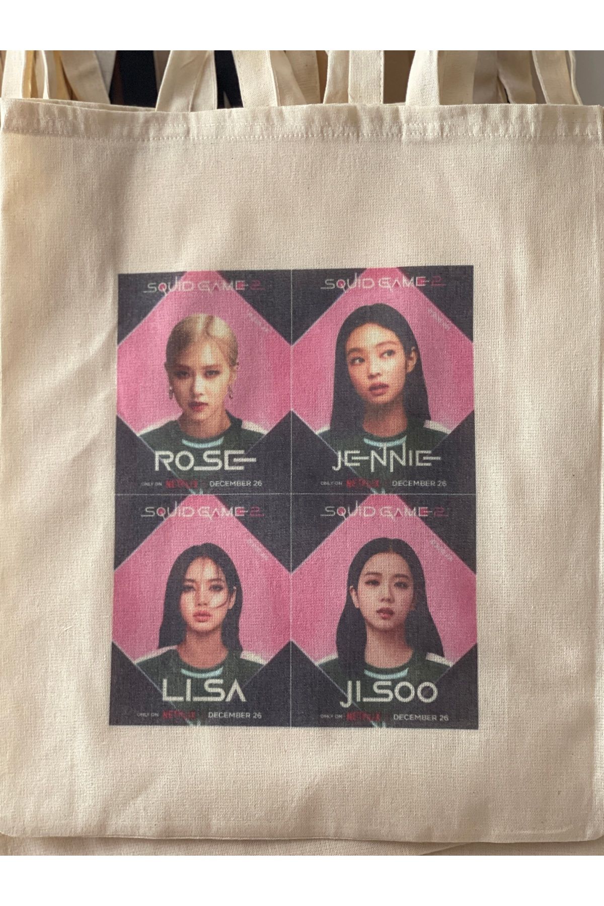 redame-Blackpink Squid Games Kpop Y2K Retro Cloth Bag Tote Bag 2