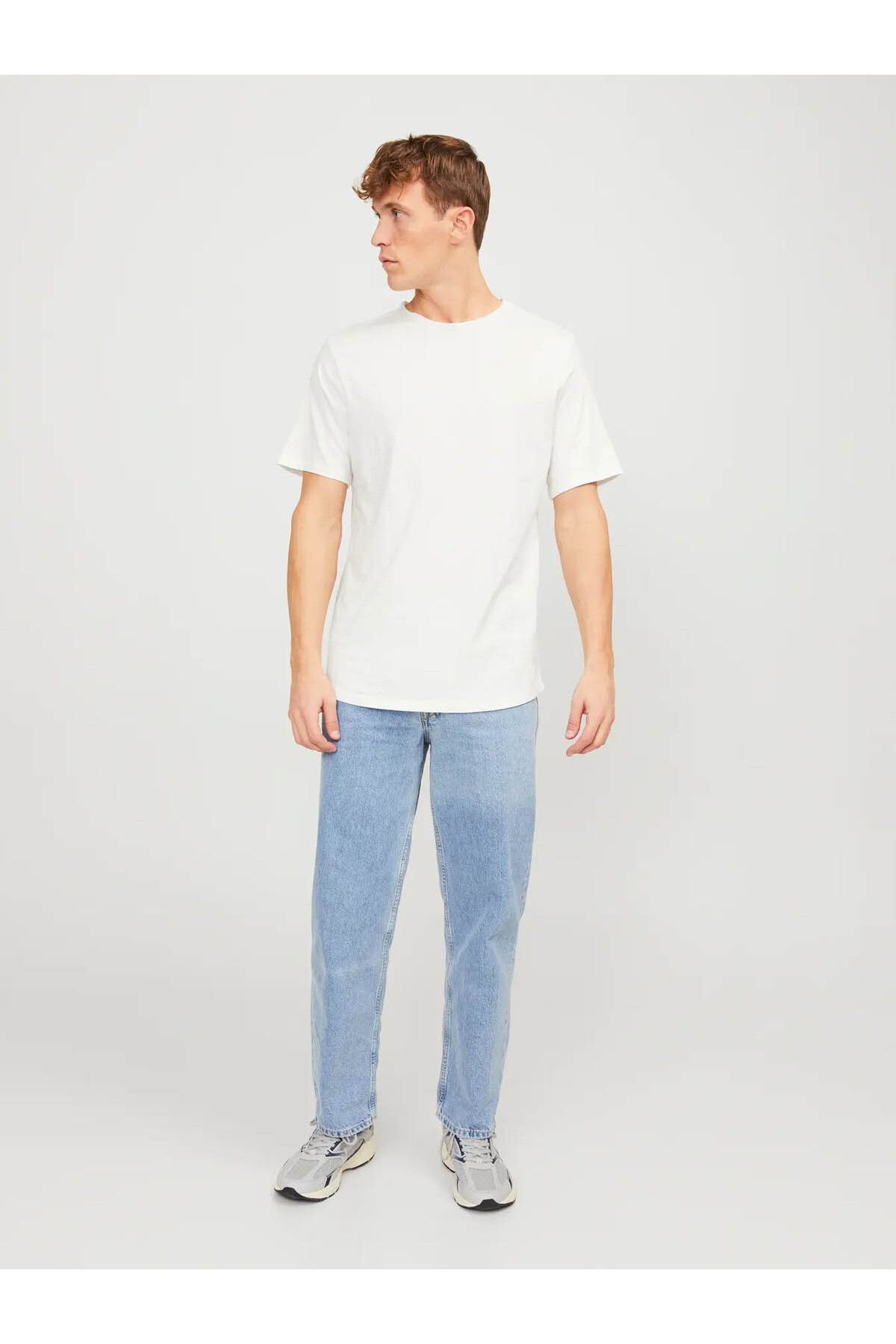 تی شرت سفید مردانه Jack & Jones نخی ارگانیک جک جونز وایت 12182498 Jack & Jones
