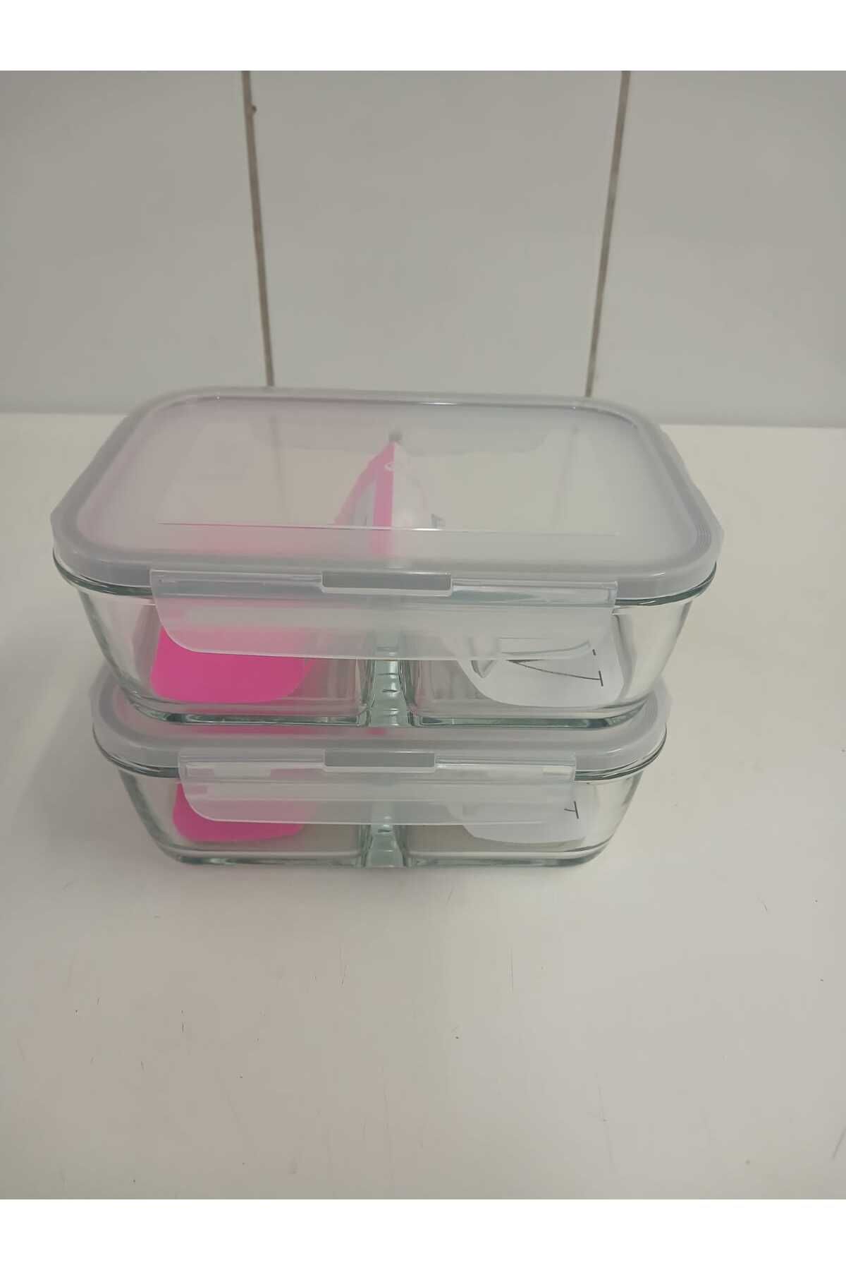 LAV-Feyzade Fresco Two Section Ziplock Glass Storage Container Set of 2 1120Cc Rectangular (Frs-297) 3