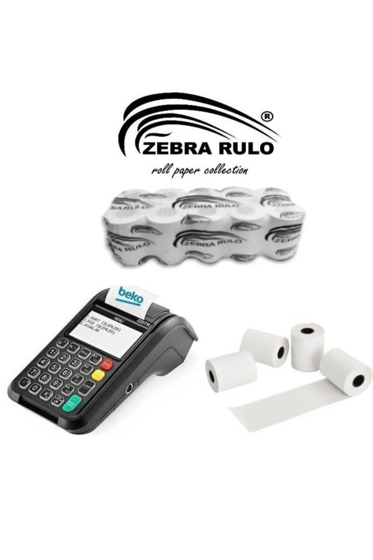 Zebra 56x16 TERMAL  POS RULOSU TAM METRAJ GARANTİLİDİR  10'LU PAKET (150 ADET) ZEBRA RULO