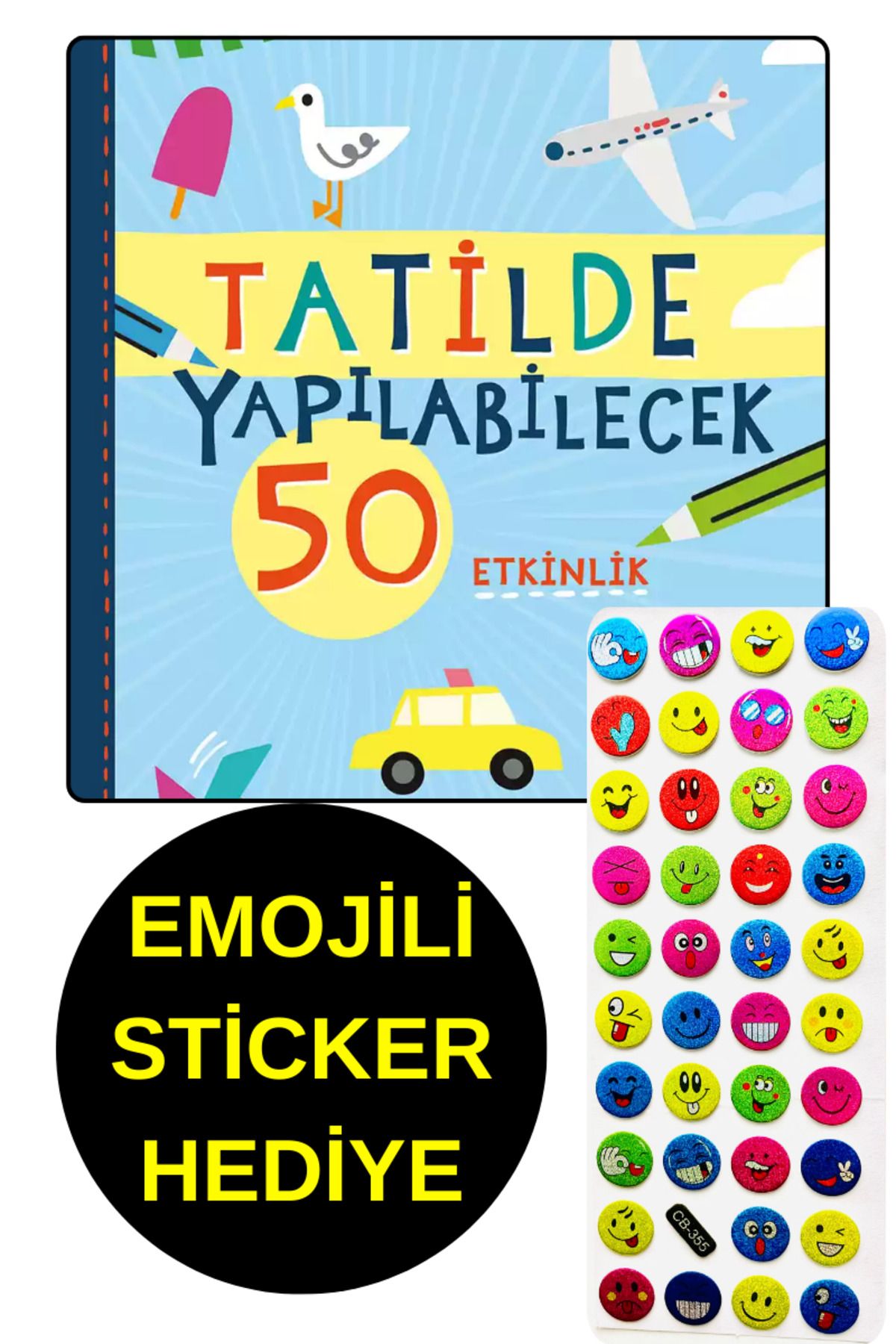 TÜRKİYE İŞ BANKASI KÜLTÜR YAYINLARI EMOJİLİ  STİCKER HEDİYE  - OKUL ÖNCESİ RESİMLİ KİTAPLAR - TATİLDE YAPILABİLECEK 50 ETKİNLİK