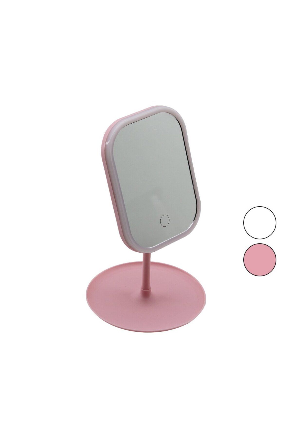 STOREMAX buxystorem DİKDÖRTGEN LEDLİ - USB ŞARJLI MAKYAJ AYNASI 90° TAKILIK SEPETLİ AYAK RENKLİ PLS 13