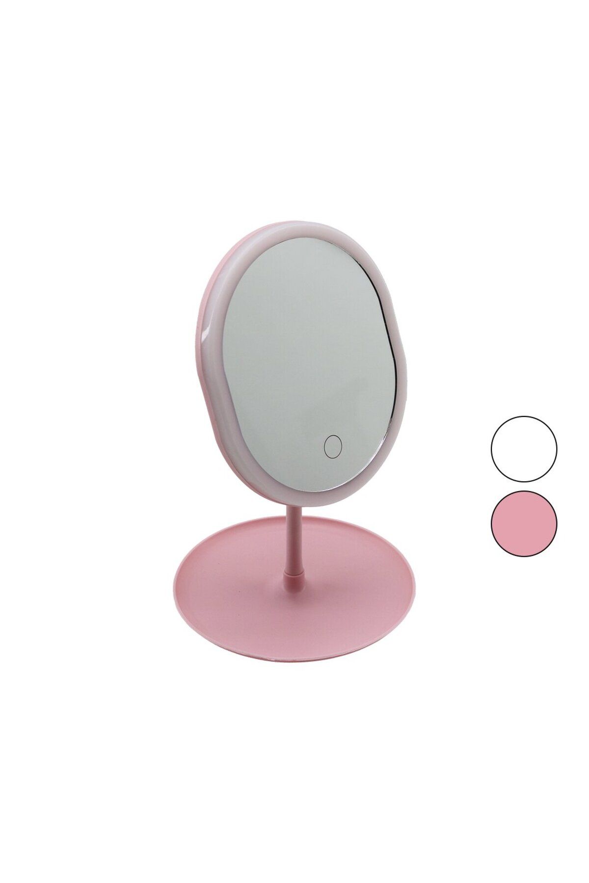 STOREMAX buxystorem YUVARLAK- DÜZ KENAR 7 İNÇ LEDLİ - USB ŞARJLI MAKYAJ AYNASI 90°TAKILIKLI AYAKR.PLS 1