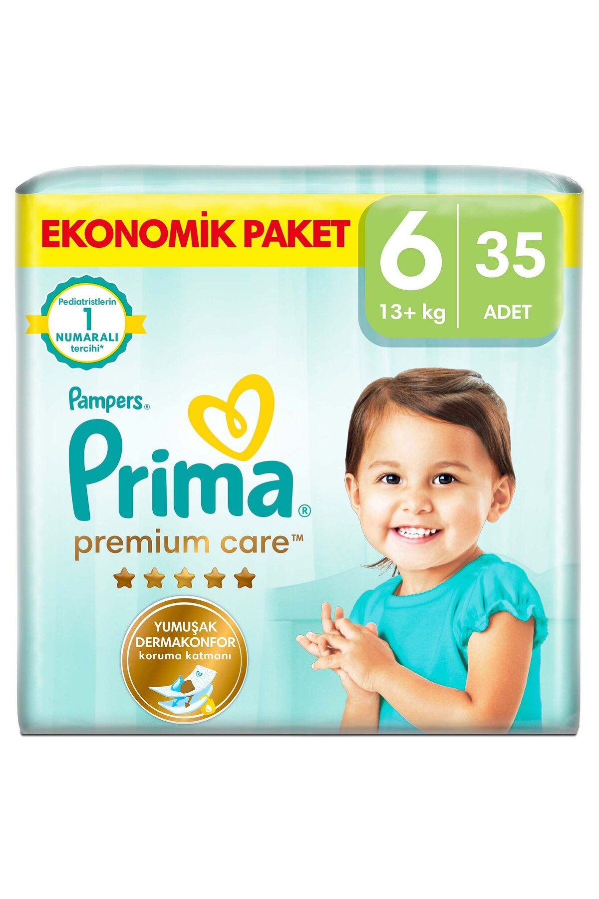 Prima Bebek Bezi Premium Care 6 Numara 35'li 13+ Kg Ekonomik Paket