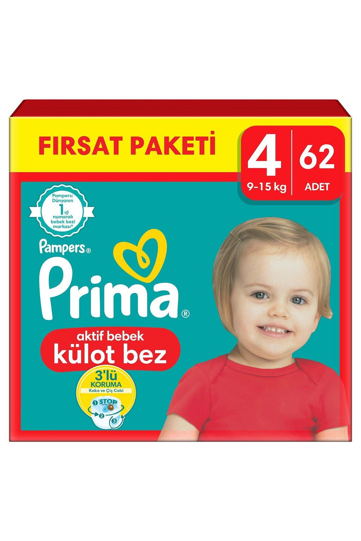 Prima Bebek Bezi Külot Bez 4 Numara 62 Adet Fırsat Paketi