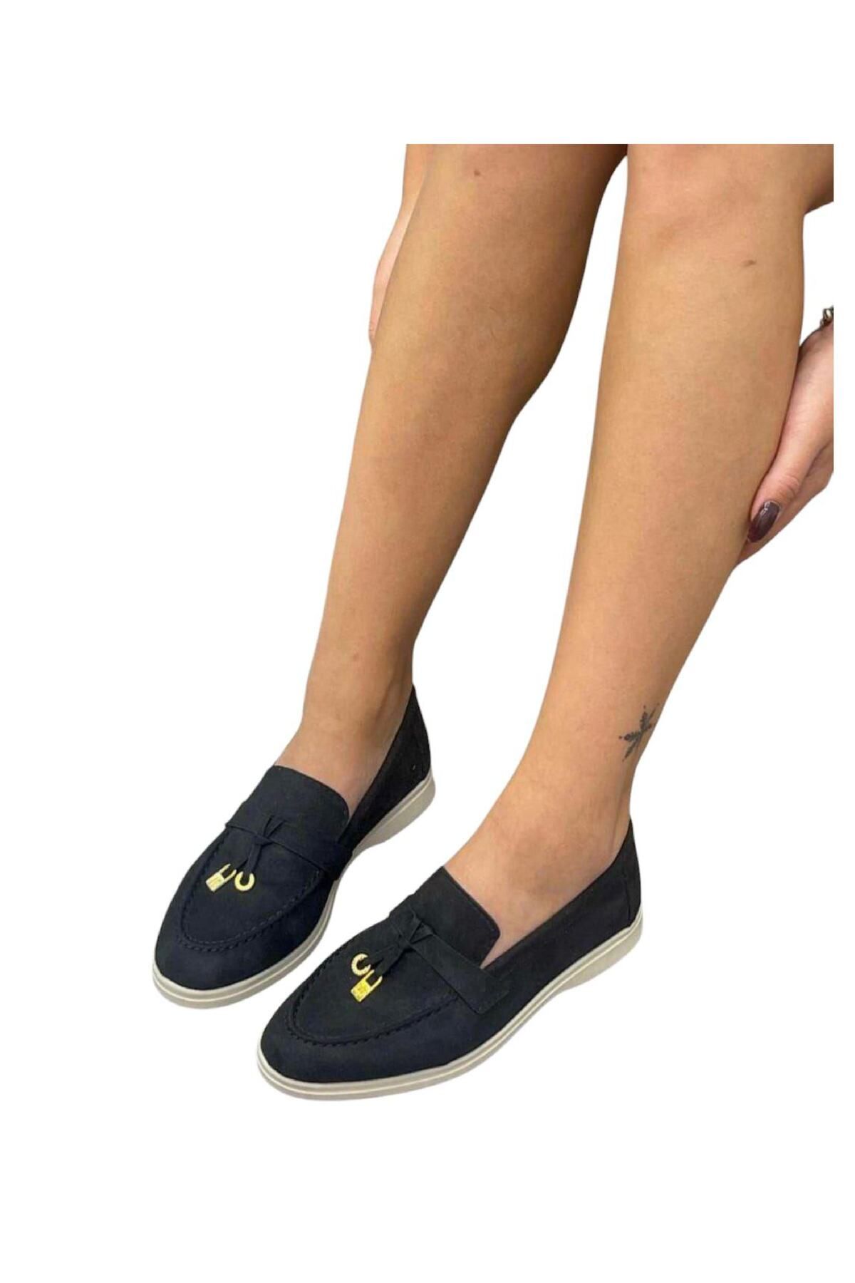 ecru shoes Rest Günlük Giymelik Bej Kadin Loafer Ayakkabı Süet Şeffaf Taban