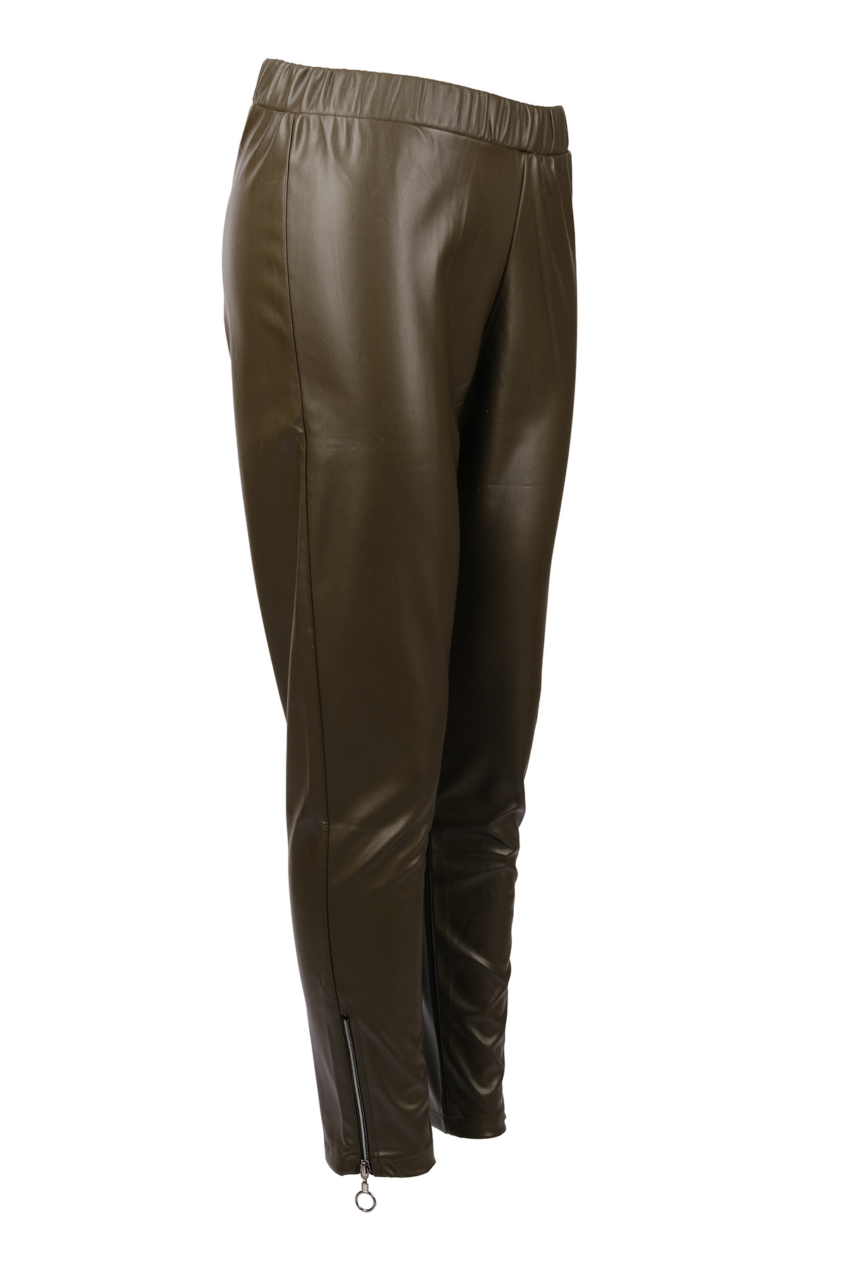 Vedi--Bb Minimalist Leather Look Zippered Women's Leggings - Daily Use 3