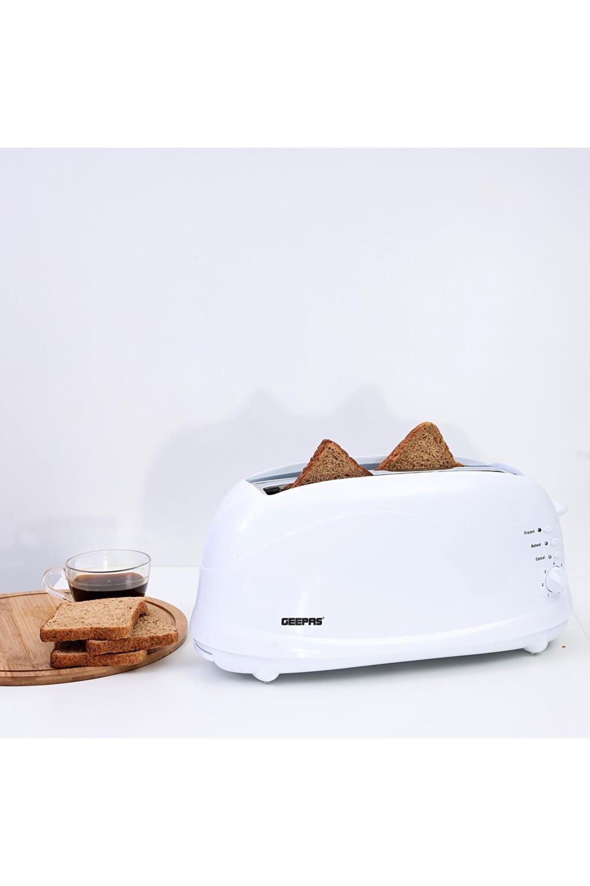 Geepas-4 Slices Bread Toaster 1100W Crumb Tray| 7 Settings with Cancel, Defrost & Reheat Function|GBT9895 3