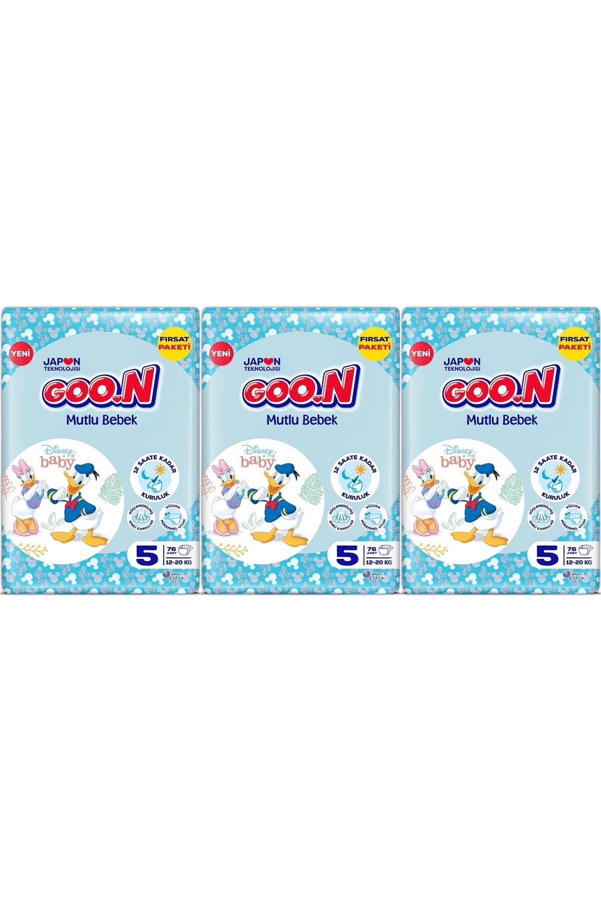 Goo.n Goon Mutlu Bebek Bebek Bezi Beden:5 (12-20KG) Junior 228 Adet Aylık Fırsat Pk