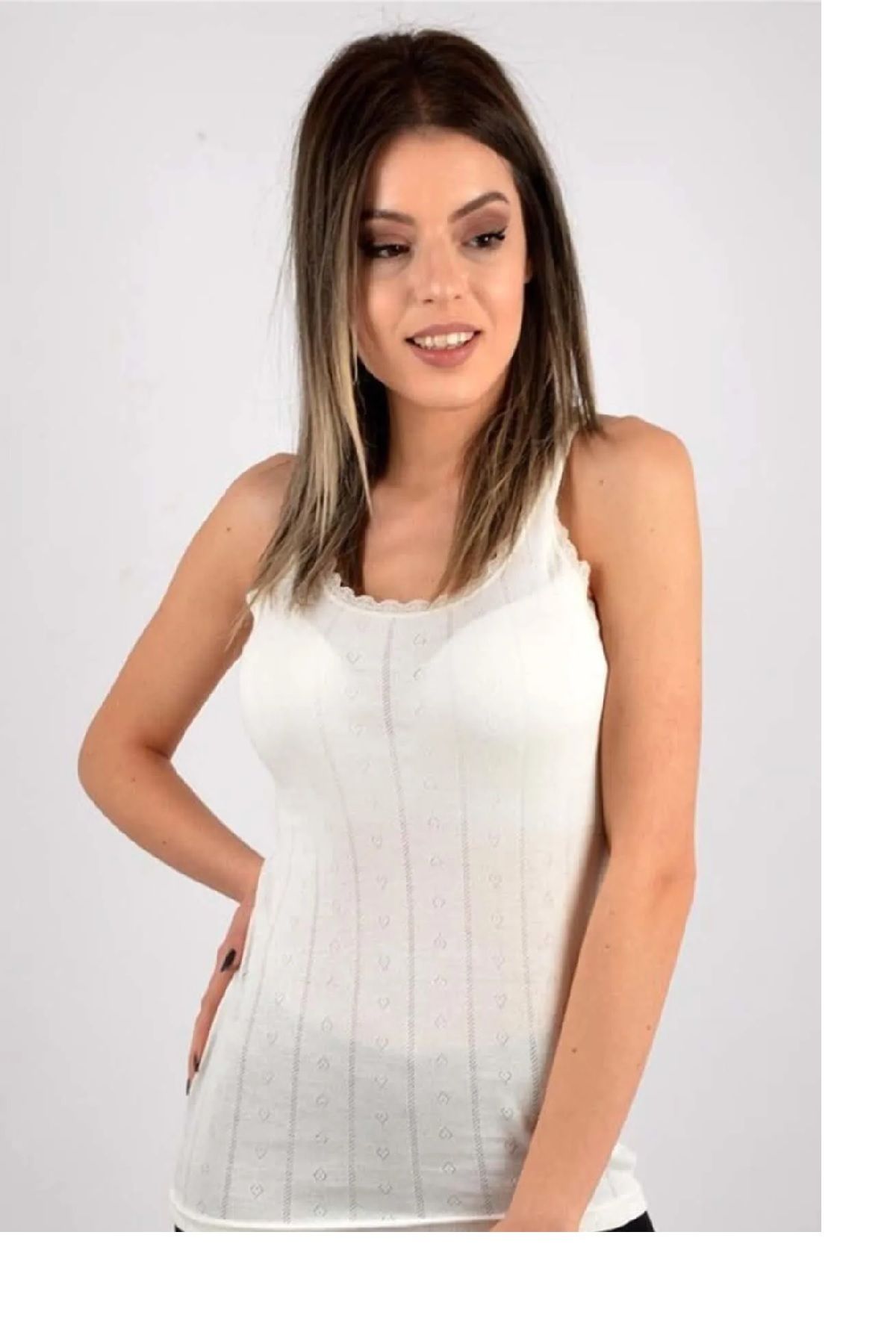 Tutku-Women's Jacquard Wide Strap Tank Top 2 Pieces 2