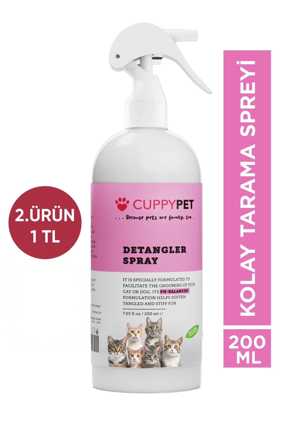 CuppyPet Kediler İçin Tarama Spreyi 200 ml