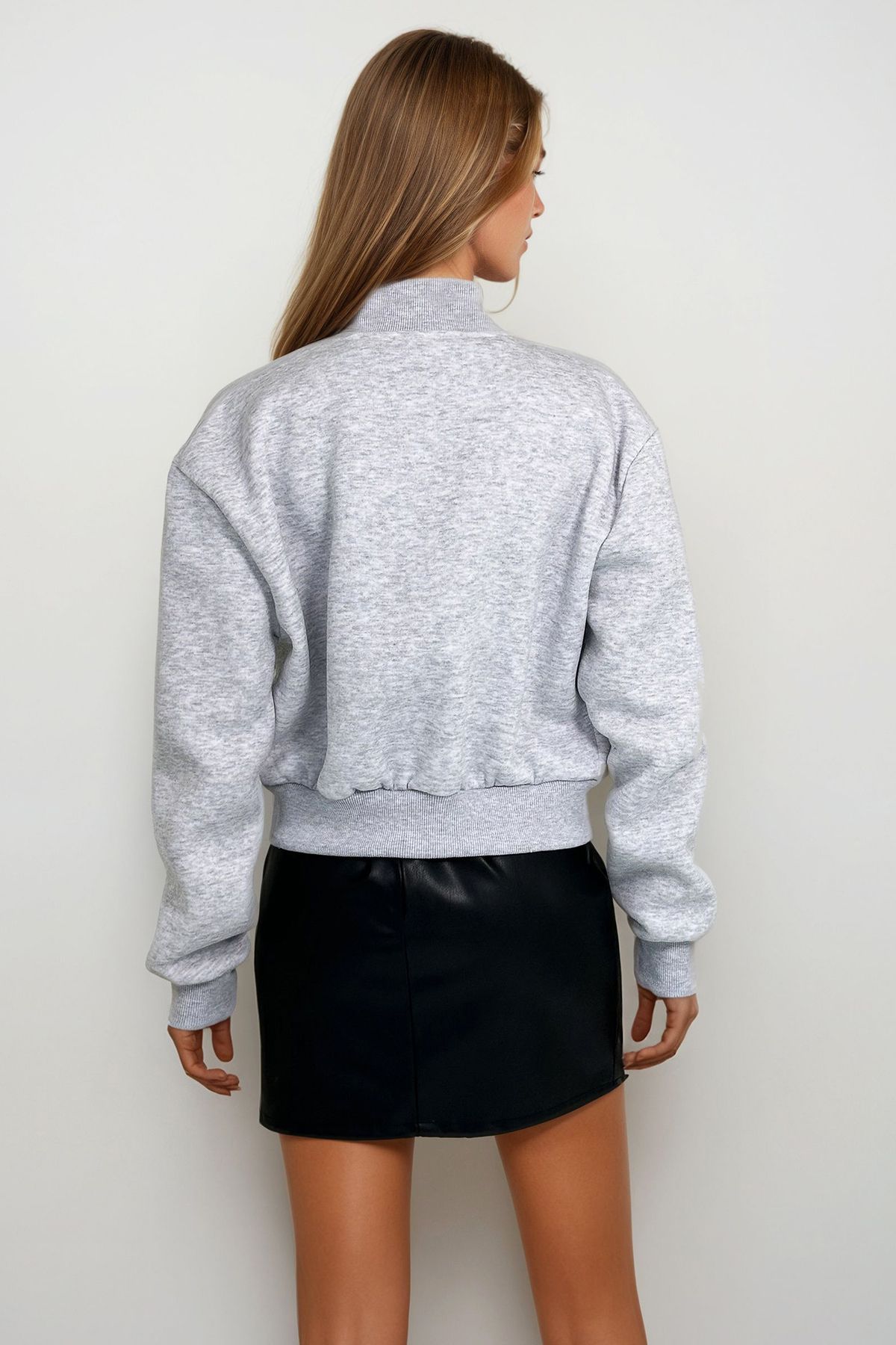 VAGGON-Women's Grimelange Çtı Çhti Crop Jacket with Closure and Ribbon Inside 4