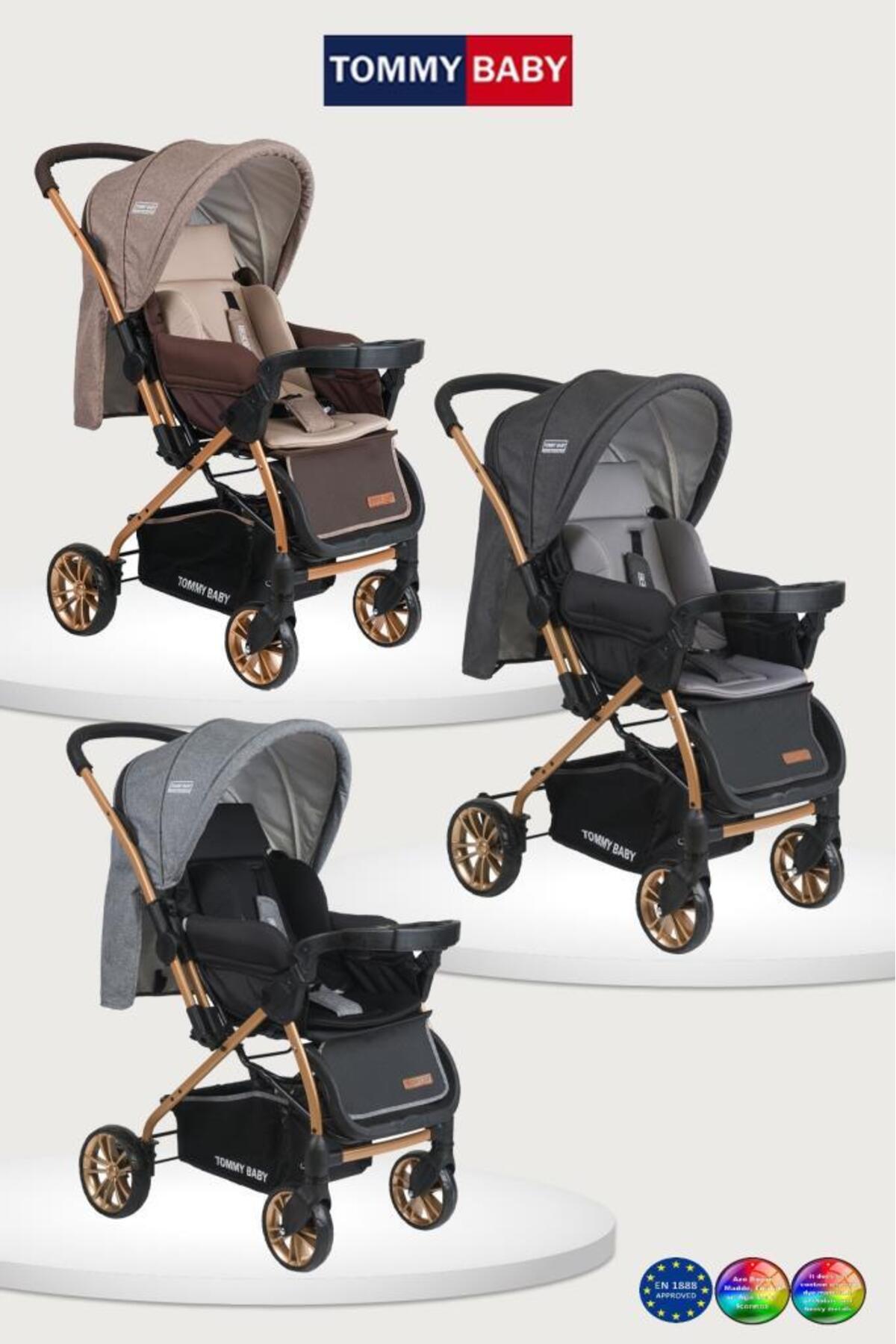 Tommybaby TB-980 Gold Çift Yönlü Bebek Arabası Puset fotoğrafı 2 (önizleme)