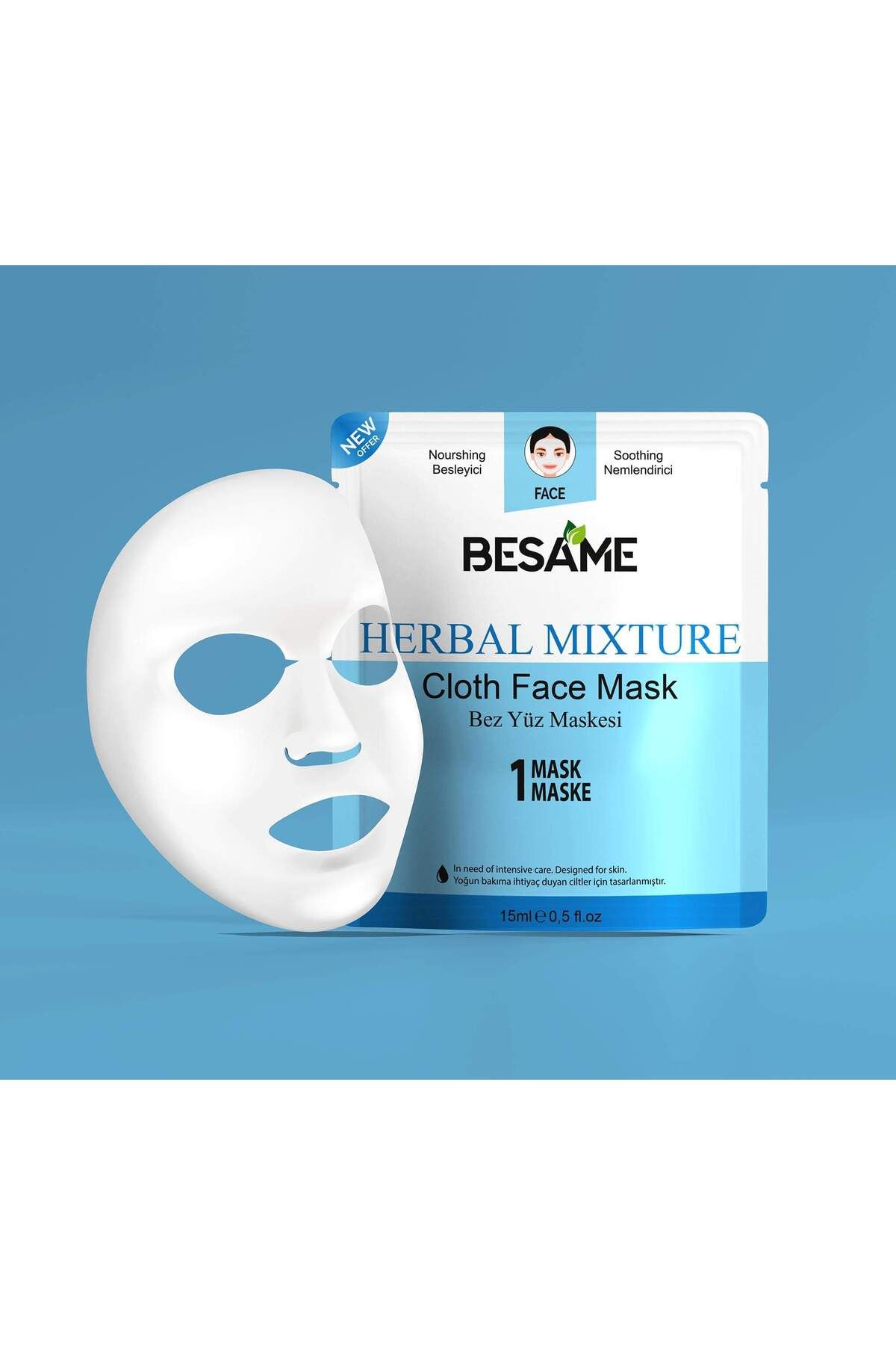 Besame Kozmetik Herbal Mixture Nem Bombası Kağıt Maske 10’lu Paket