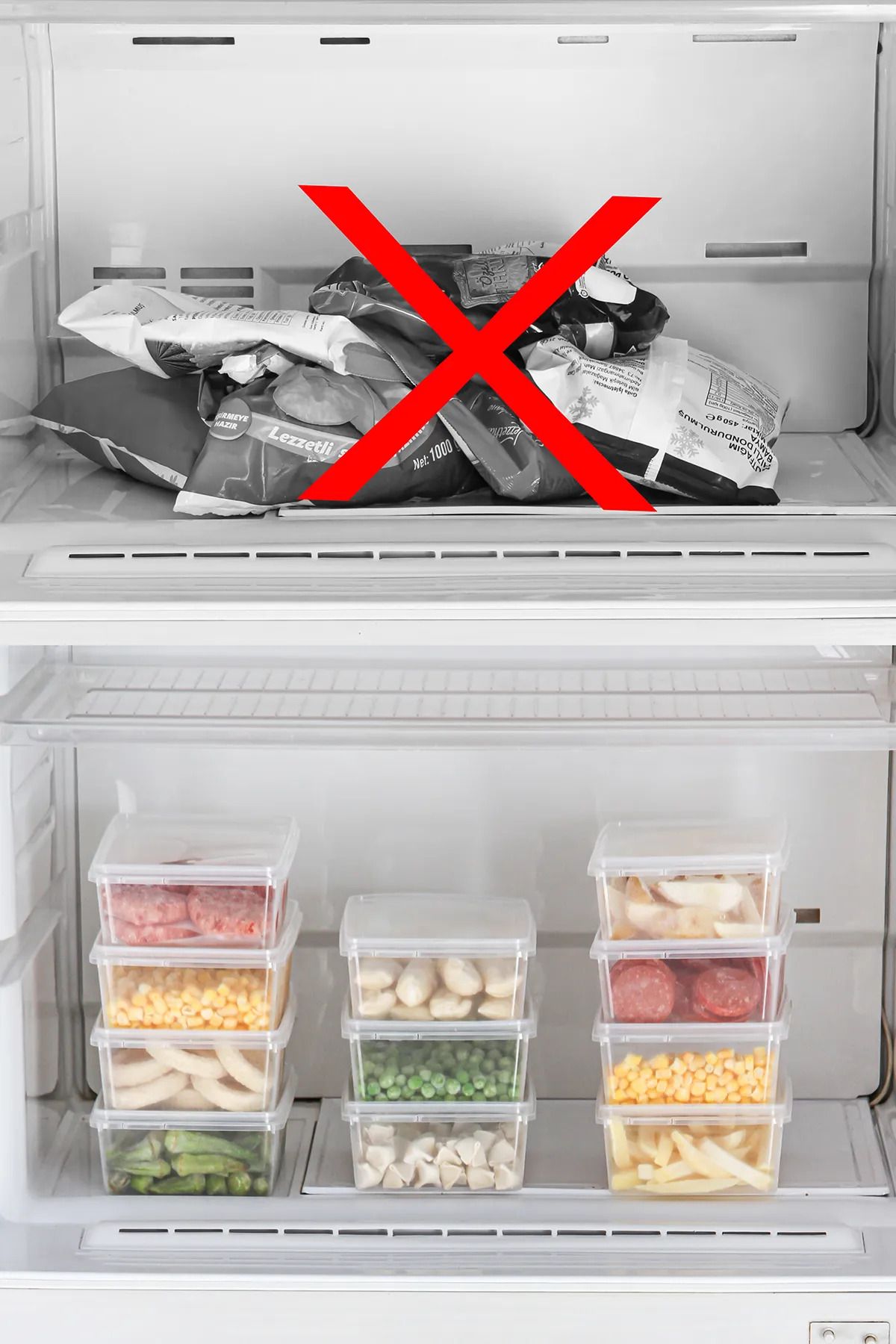 polivera-2 Liter Icebox Storage Box with Lid - Durable and Practical Freezer Organizer Set 10 Pieces 5