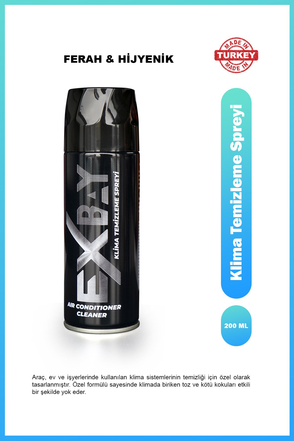EXBAY Oto Koku Bombası Klima Temizleyici Kötü Koku Giderici Spreyi Okyanus Kokulu Araç Araba 200ml
