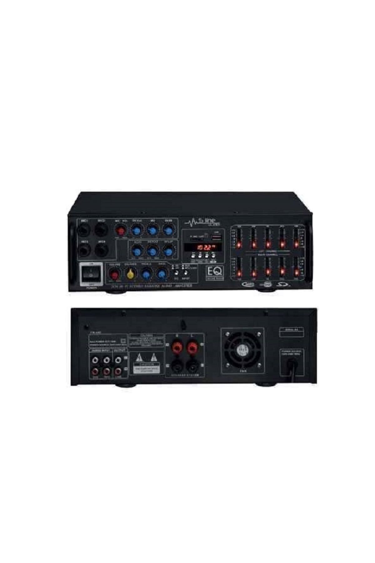 S-Line Sline Audio 2x100Watt Stereo Amfi Bluetooth-USB-SD Destekli