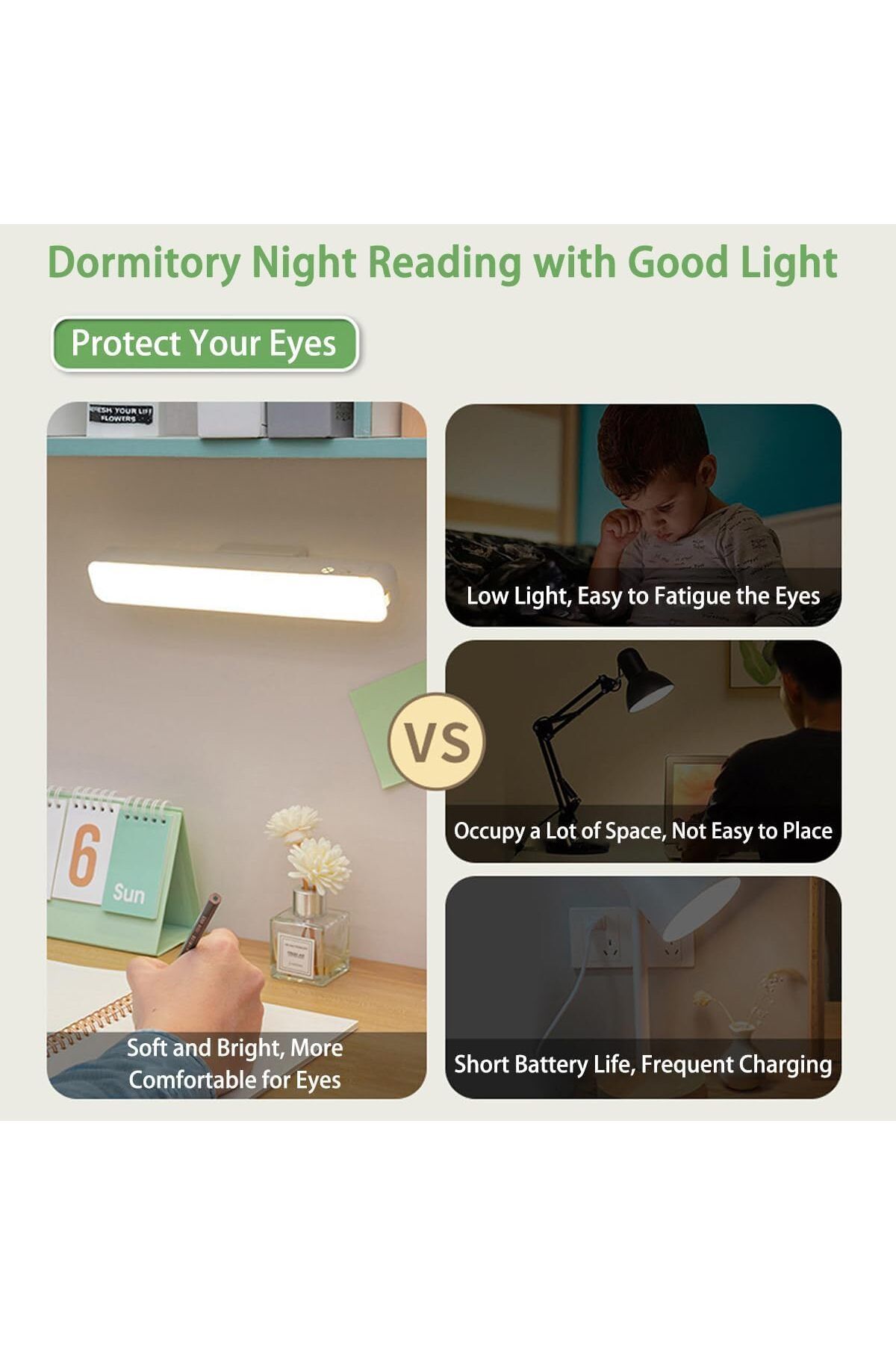 COOYA-LED Strip Light with Motion Sensor Wireless Rechargeable Bottom with Remote Control, White Iron 6