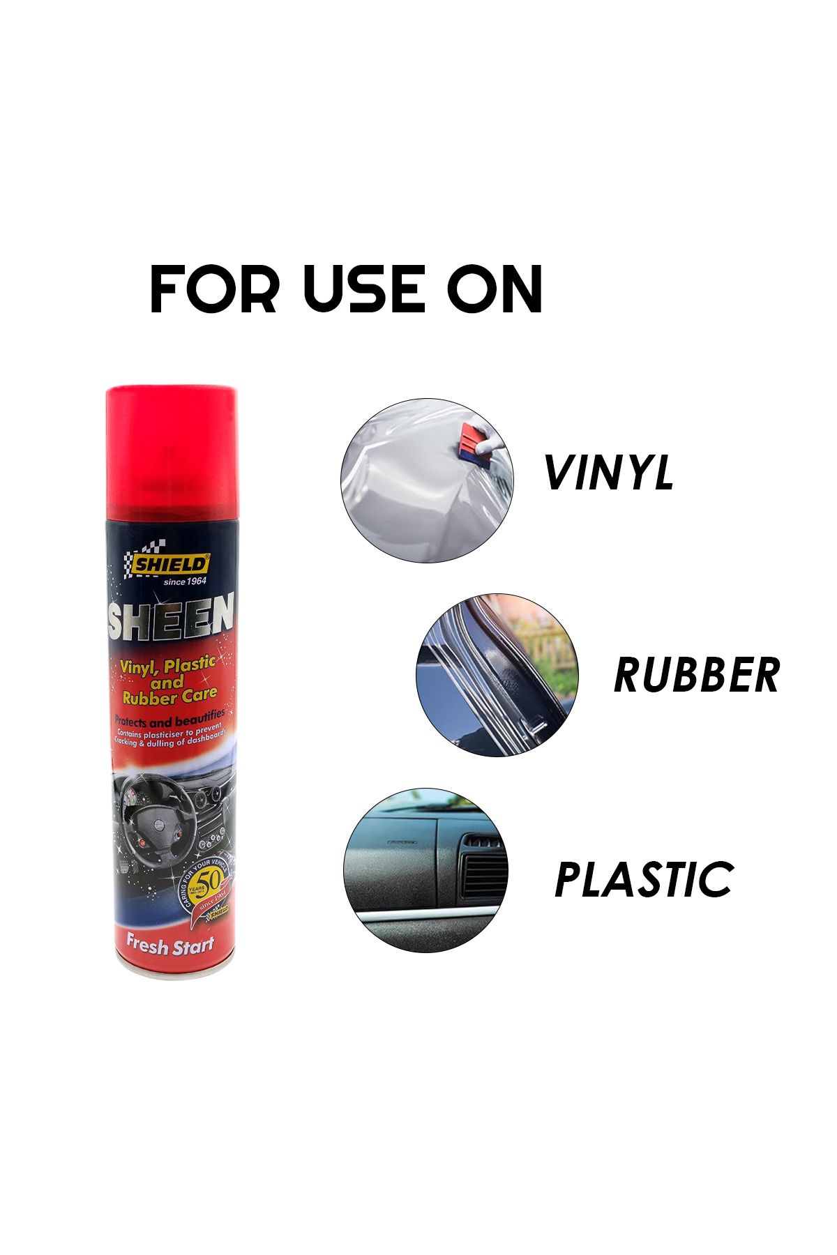 SHIELD-Sheen Dashboard Spray - 300ml, Protects & Beautifies Vinyl, Plastic & Rubber 6