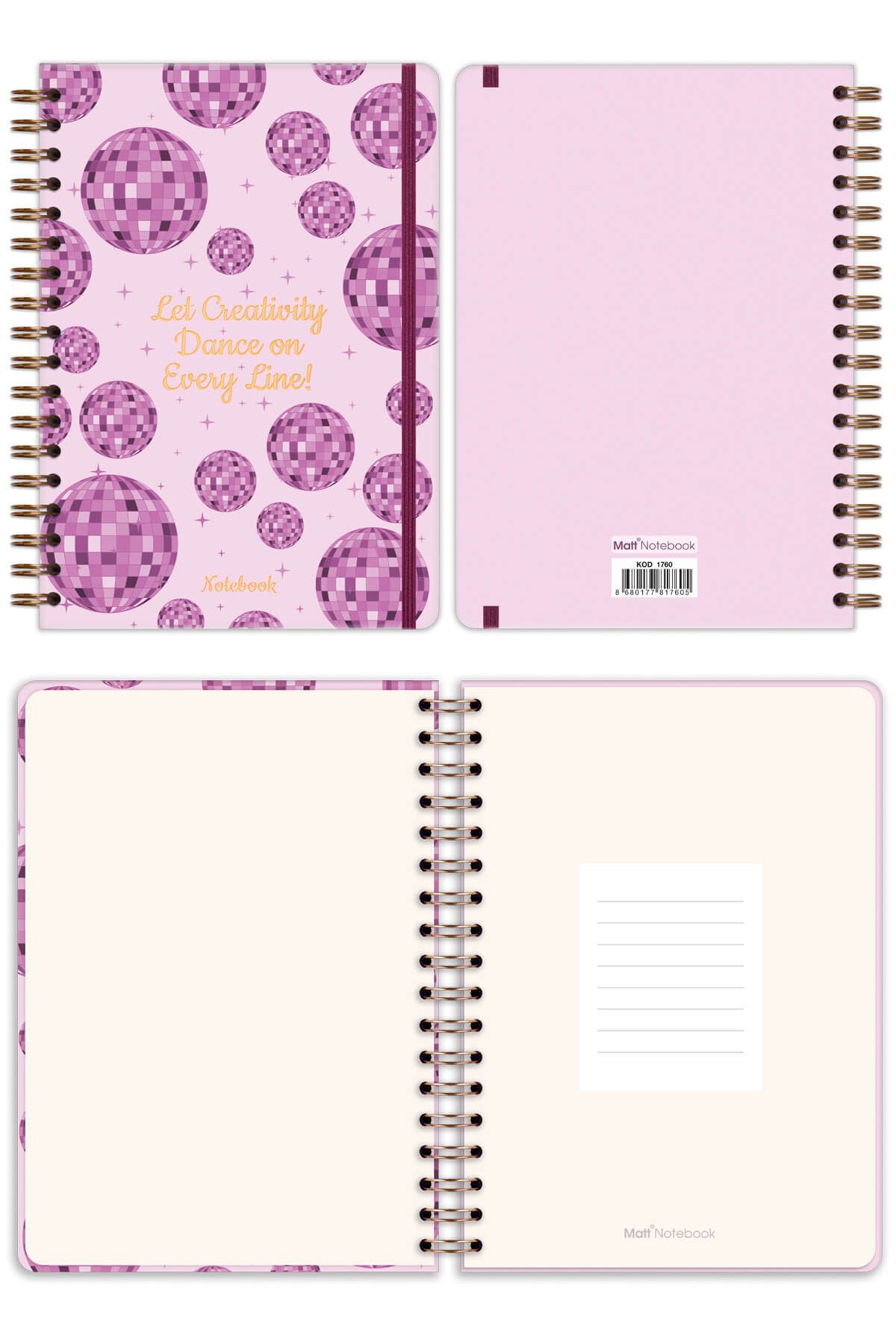 Matt Notebook-B5 Decimal Design Digital Notepad 17X24 cm 6
