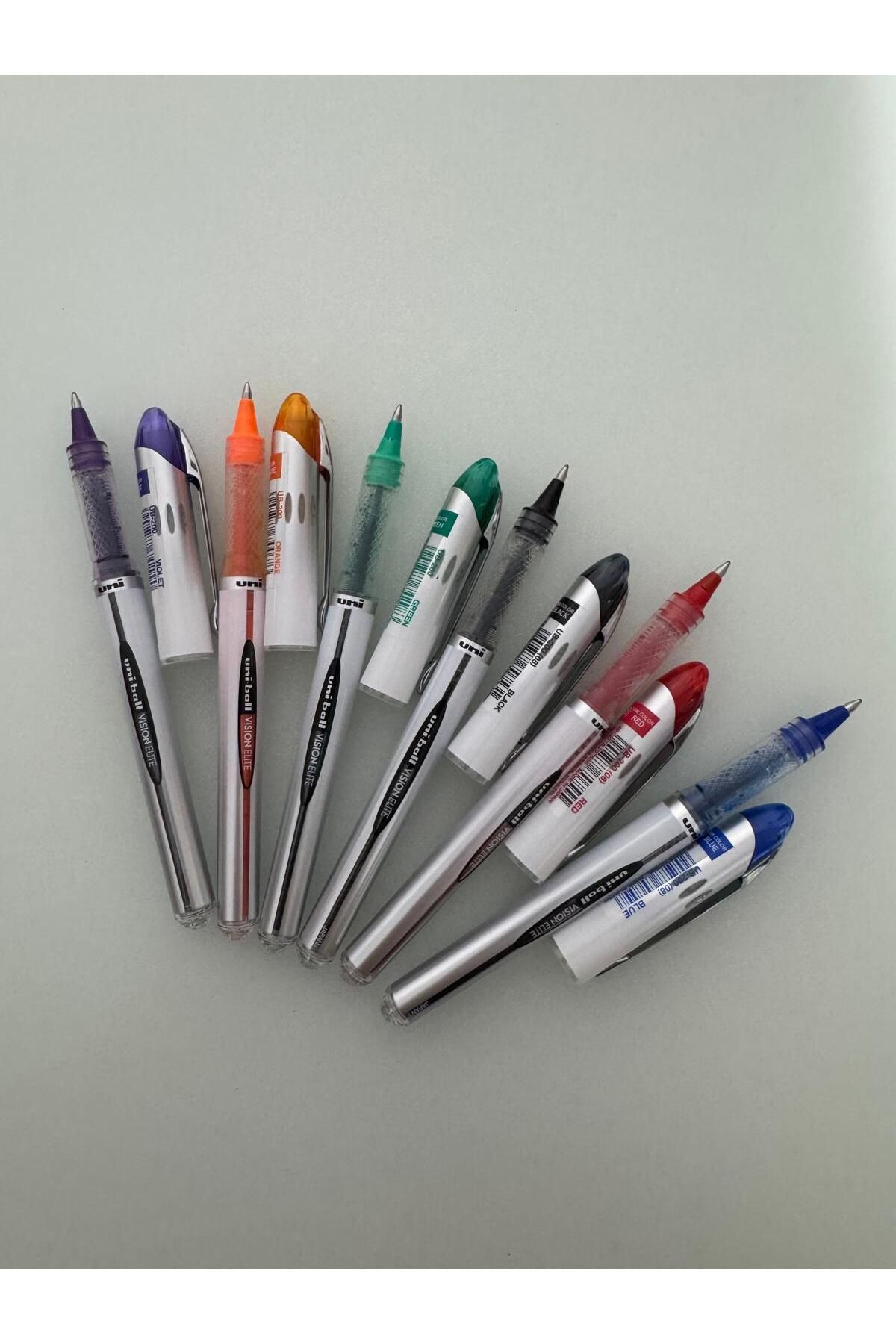 UNİ-BALL Uni-Ball Roller Kalem Vision Elite Bilye Uç 0.8 MM 6 RENK (Mavi,Kırmızı,Siyah,Mor,Turuncu,Yeşil)