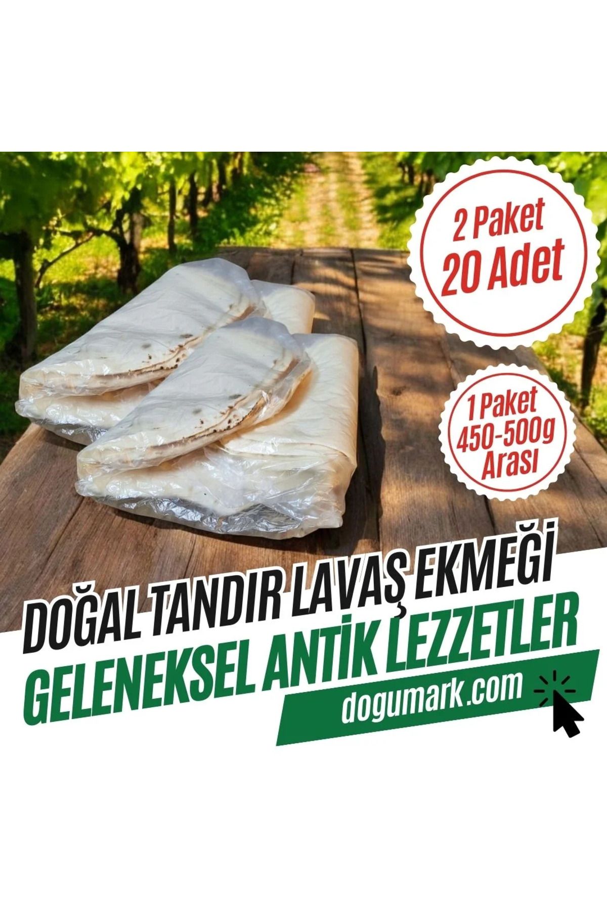 DoğuMark 2 Paket (20 ADET) Tandır Lavaş Ekmeği - Ince Acem Köy Lavaşı - 2 Paket (20 ADET)