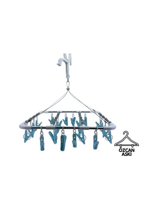 OZC Çoklu Eşarp ve Çorap Metal Askı Mavi Renk